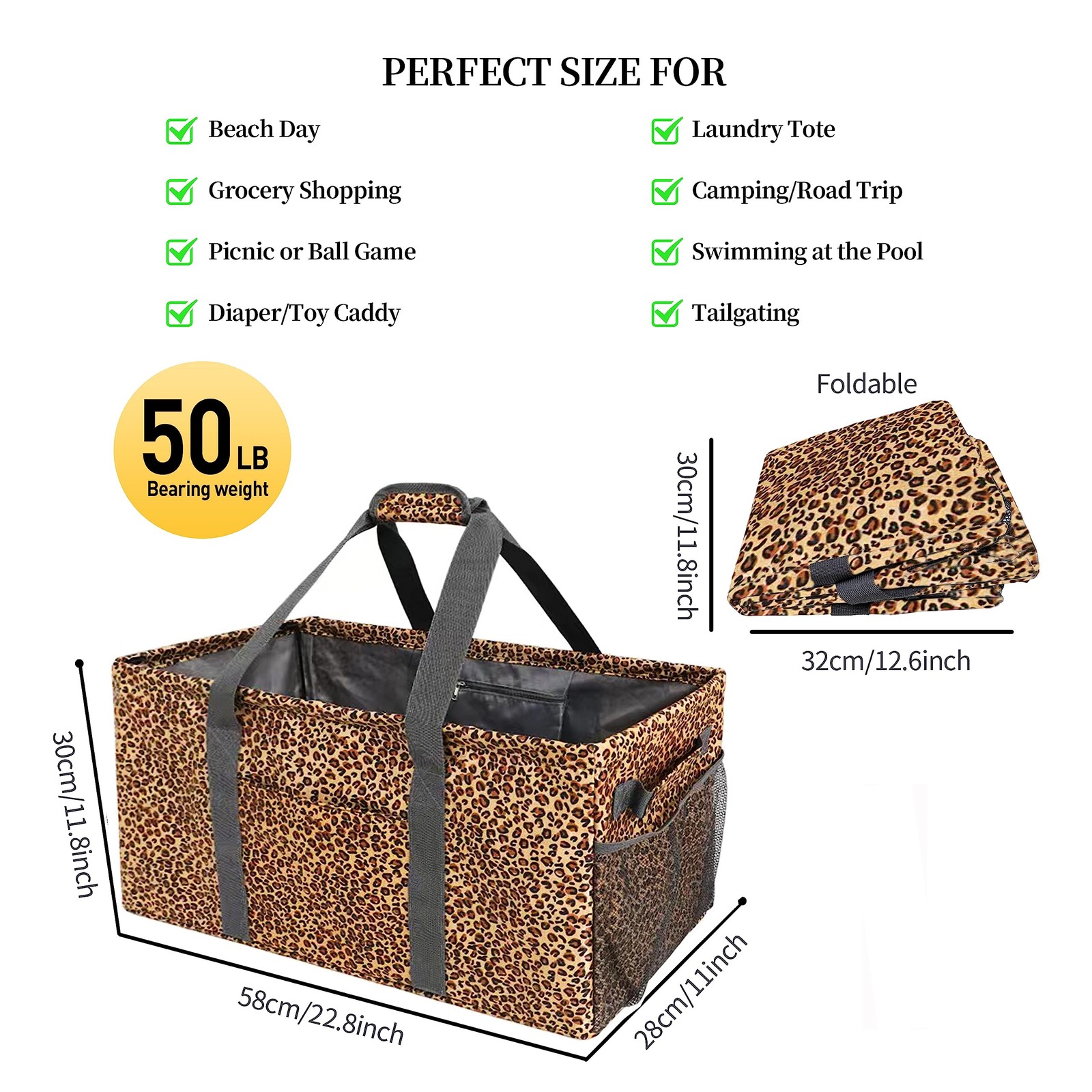 Extra Large Utility Tote Bag, Reusable Grocery Bags Foldable,Upgraded Metal F…