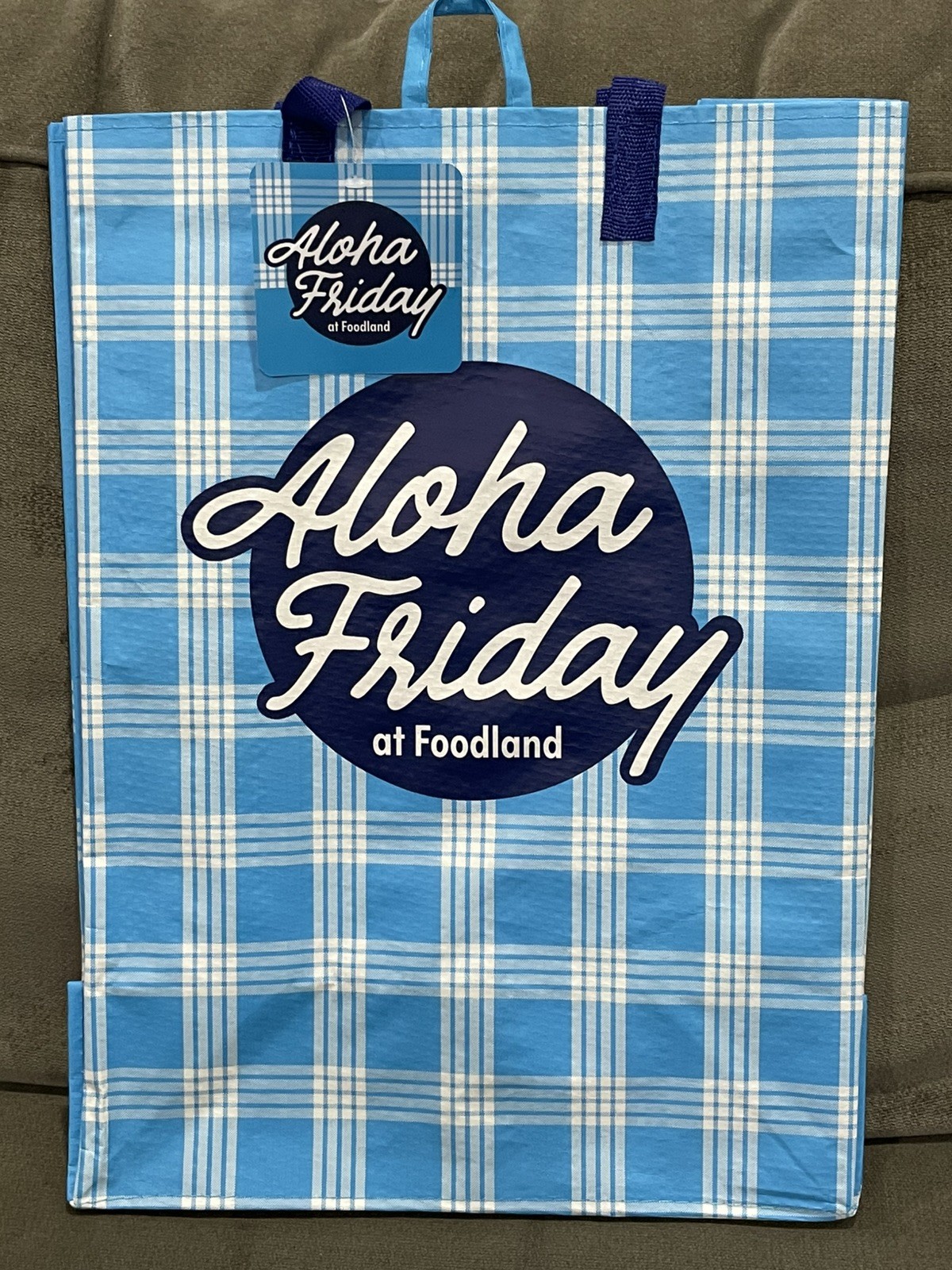 FOODLAND INSULATED LUNCH & REUSABLE BAG BLUE PALAKA SET HAWAII EXCLUSIVE NEW