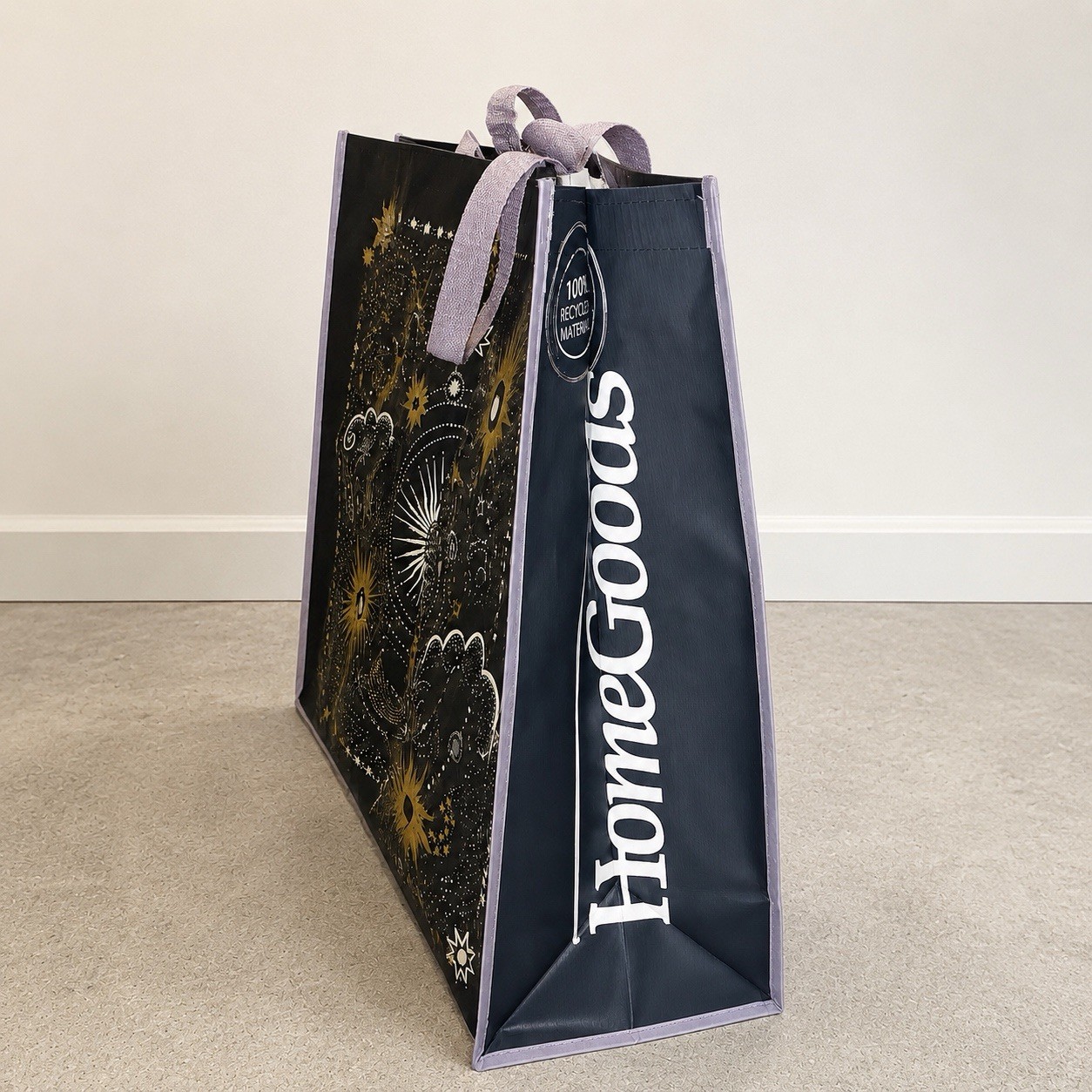 NWT Set Of 3 Viral Celestial Moon Star Reusable Homegoods Tote Bags Ecofriendly