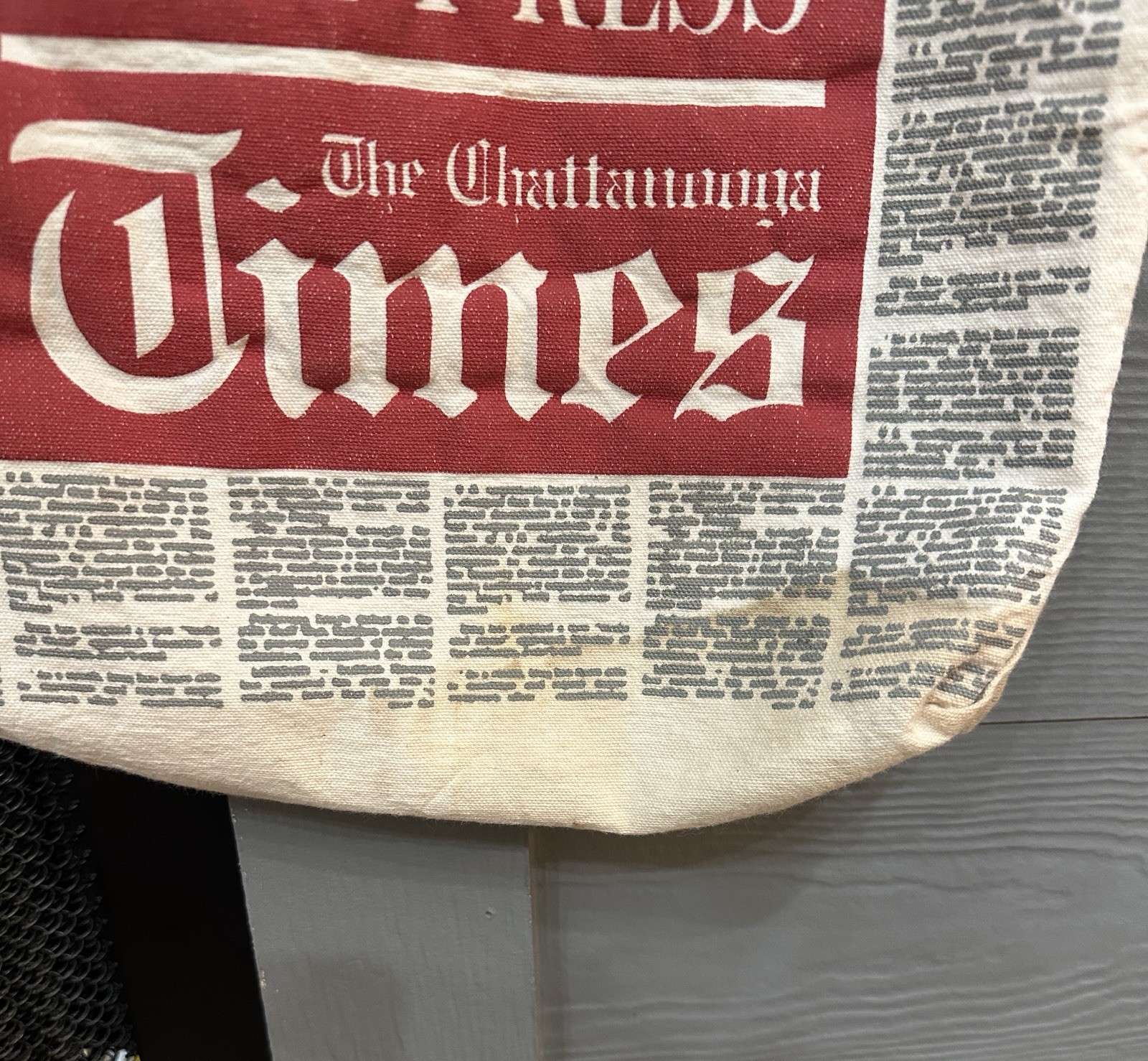 #8…Chattanooga Times Foldable Reusable Shopping Bag…12×13. Red, White & Black