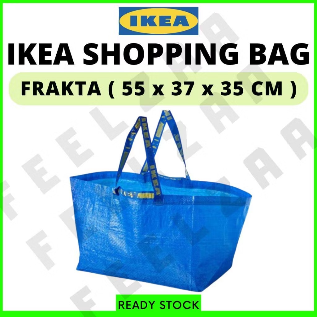IKEA LARGE BLUE BAG Shopping Grocery Laundry Storage Tote Bags Strong FRAKTA
