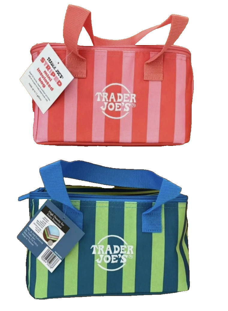 ☀️ Trader Joe’s Striped Mini Insulated Tote Bag 2026 Summer Set / 2 NWT
