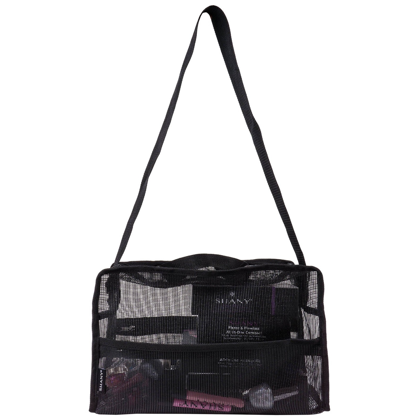 SHANY Collapsible Makeup Tools Travel Mesh 14.5x9x6 Inch (Pack of 1), BLACK