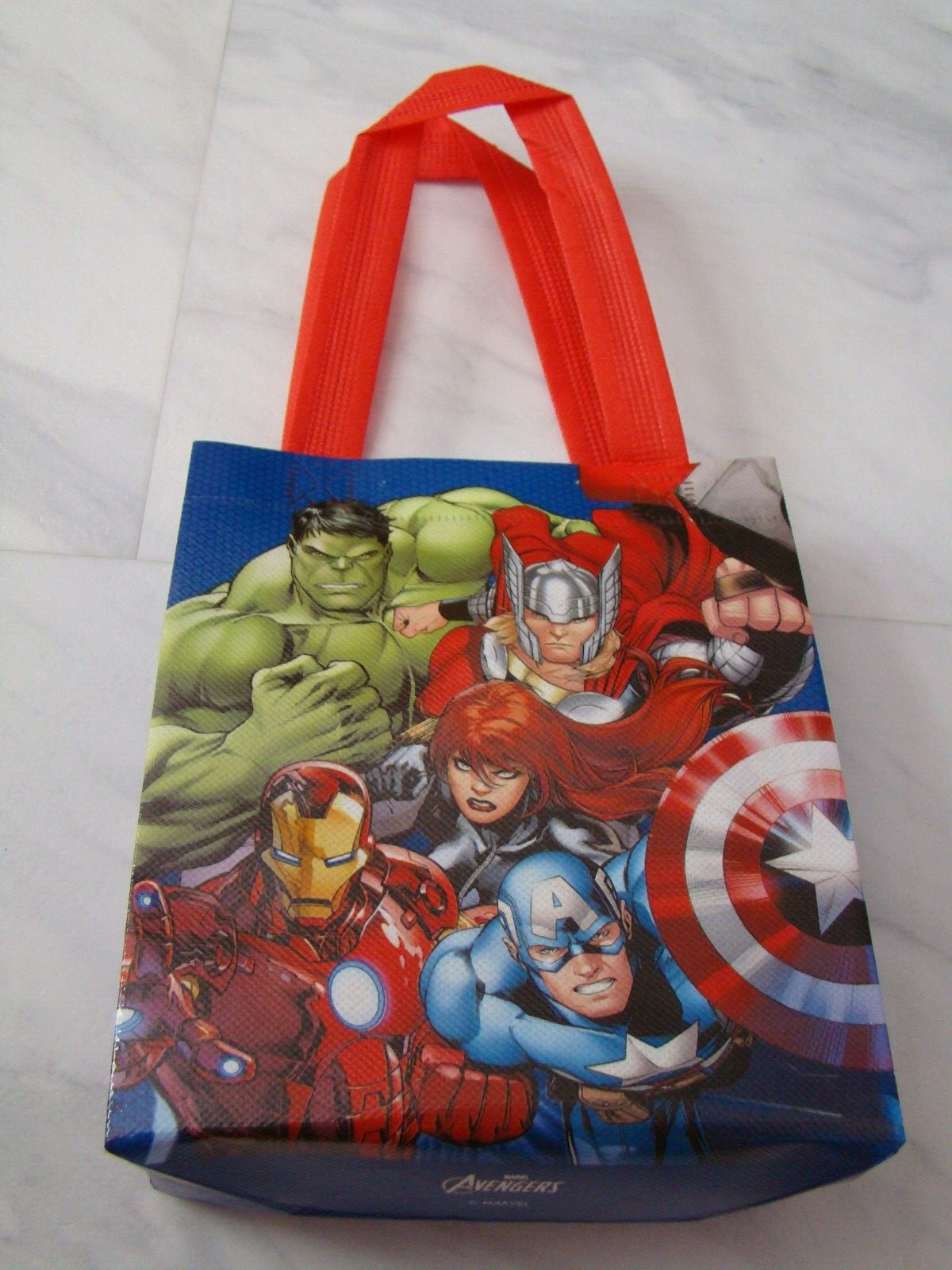 Mini Marvel 5 of the Avengers Blue Red Reusable Shopping Gift Bag