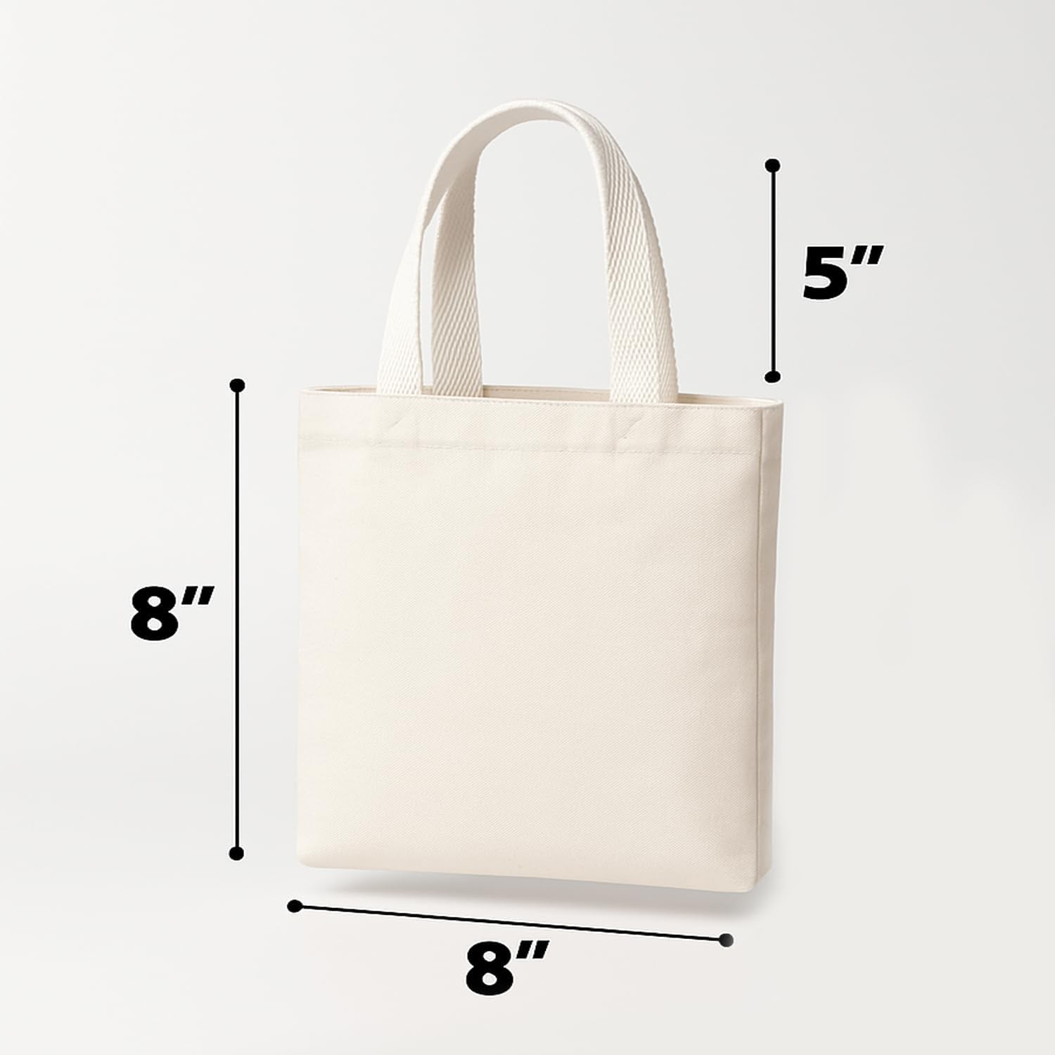 Pack of 12, 8″ x 8″ W Mini Natural Color Canvas Tote Bag, Canvas Craft Bags, DIY