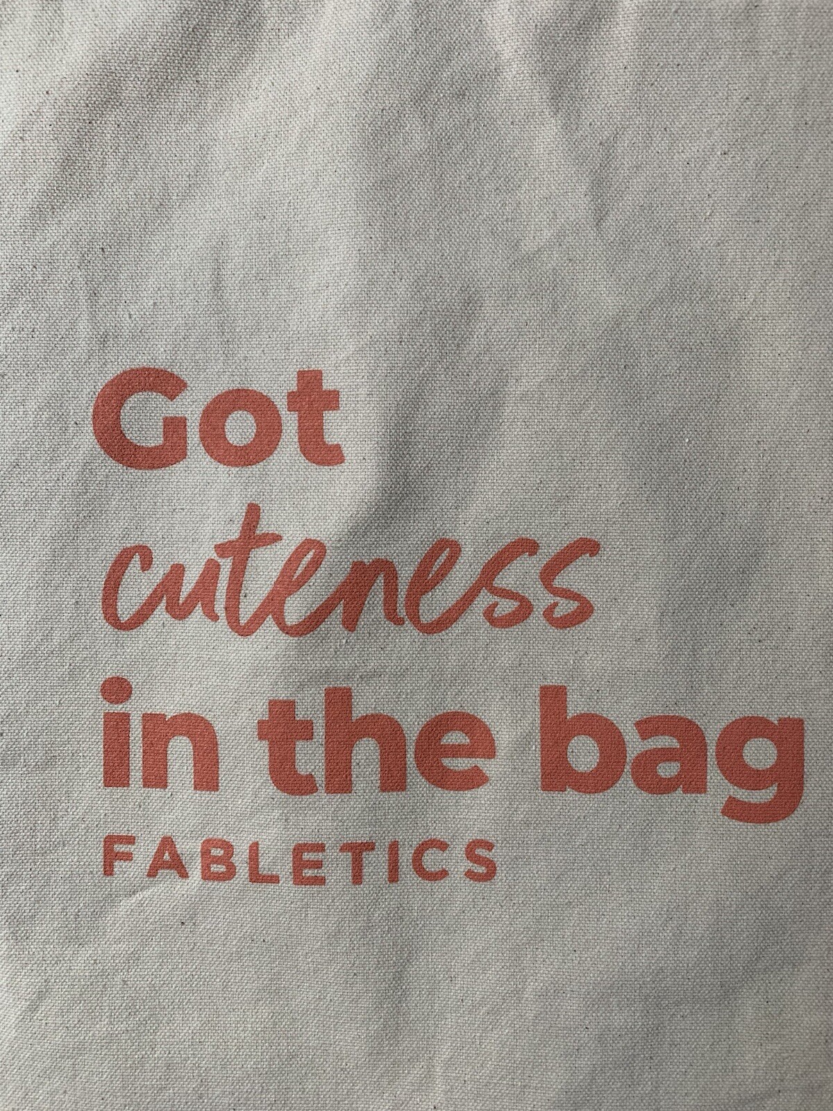 FABLETICS Reusable Tote Bag Canvas Orange County Cuteness in the Bag NWOT
