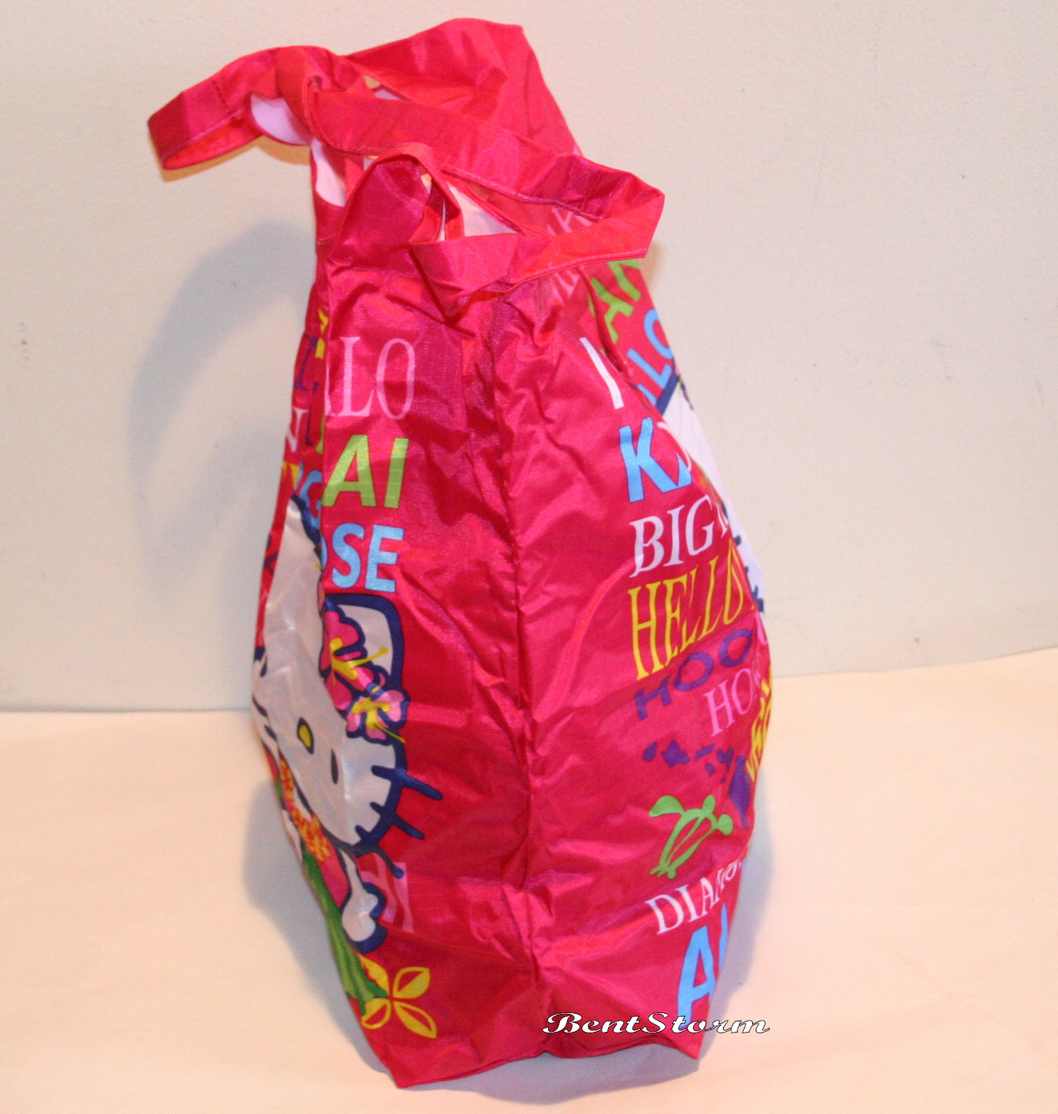 Hawaii Hello Kitty Reusable Packable ECO Shopper Tote Bag 14″x 11 1/2″ RED NWT