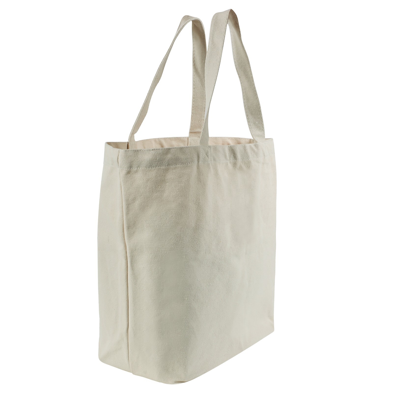 Heavy Duty Canvas Shopping Bags Natural Color Undyed Super Durable (2 Pack)
