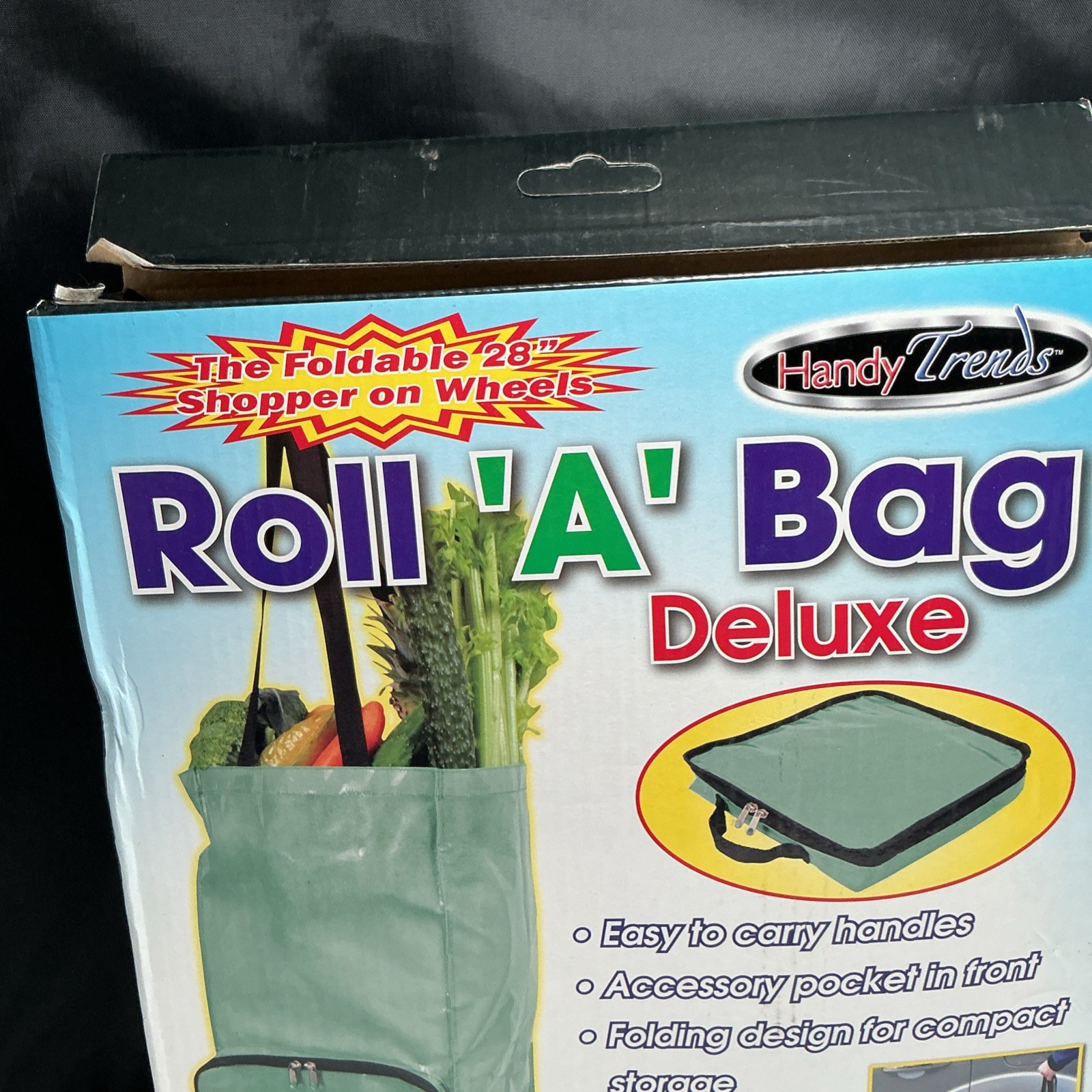 Roll A Bag Foldable Wheeled 28 Inch Shopping Tote Cart
