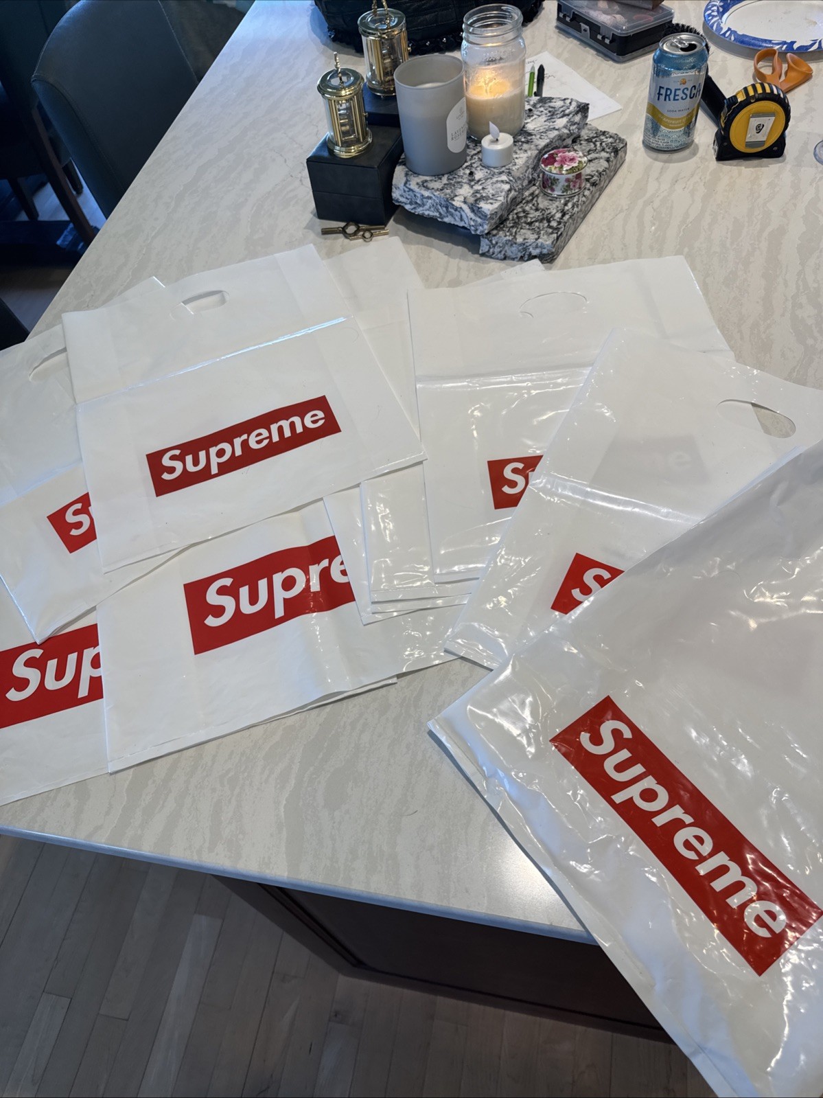 💯Supreme Box Logo Shopping Bags, Lot Of 10, 8-16×13 And 2-16×23
