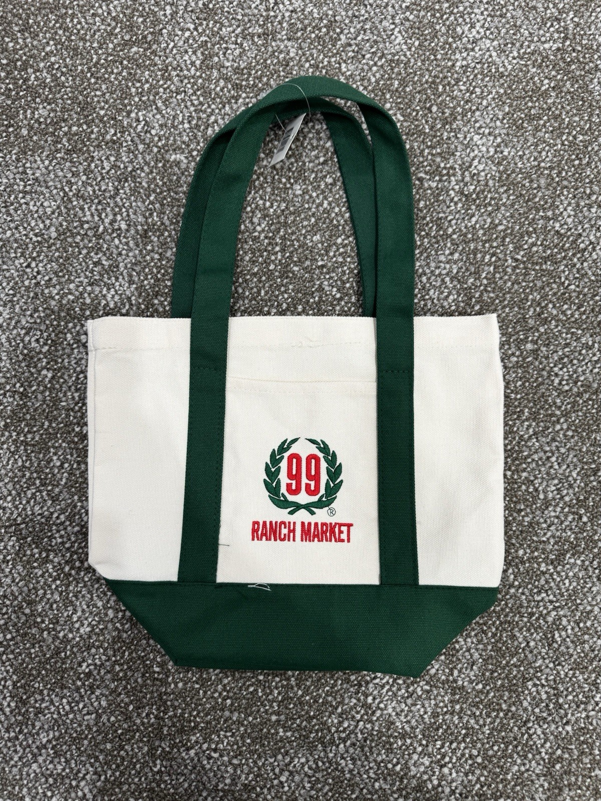 NEW 99 Ranch Market Mini Canvas Tote Bag Green White Reusable Grocery Lunch NWT