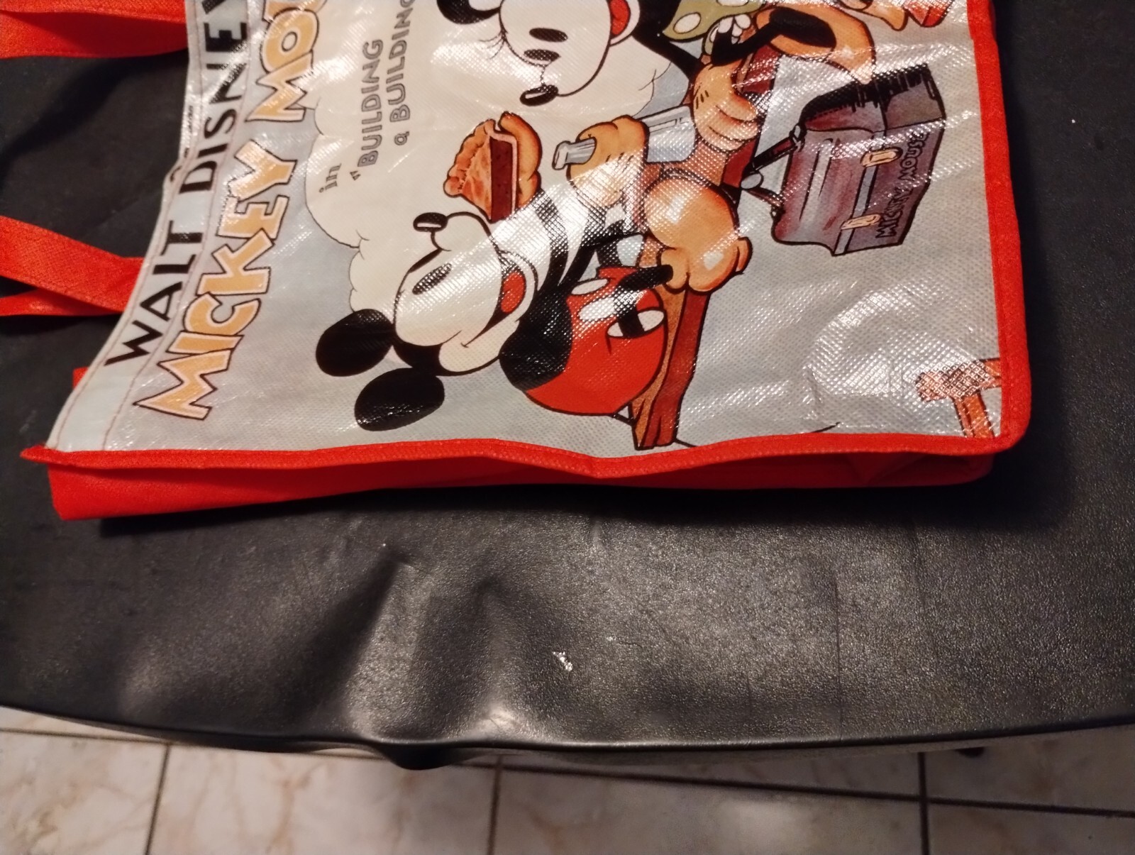 Walt Disney’s Mickey Mouse “Building a Building” Reusable Tote Bags, 13x13x6-in.