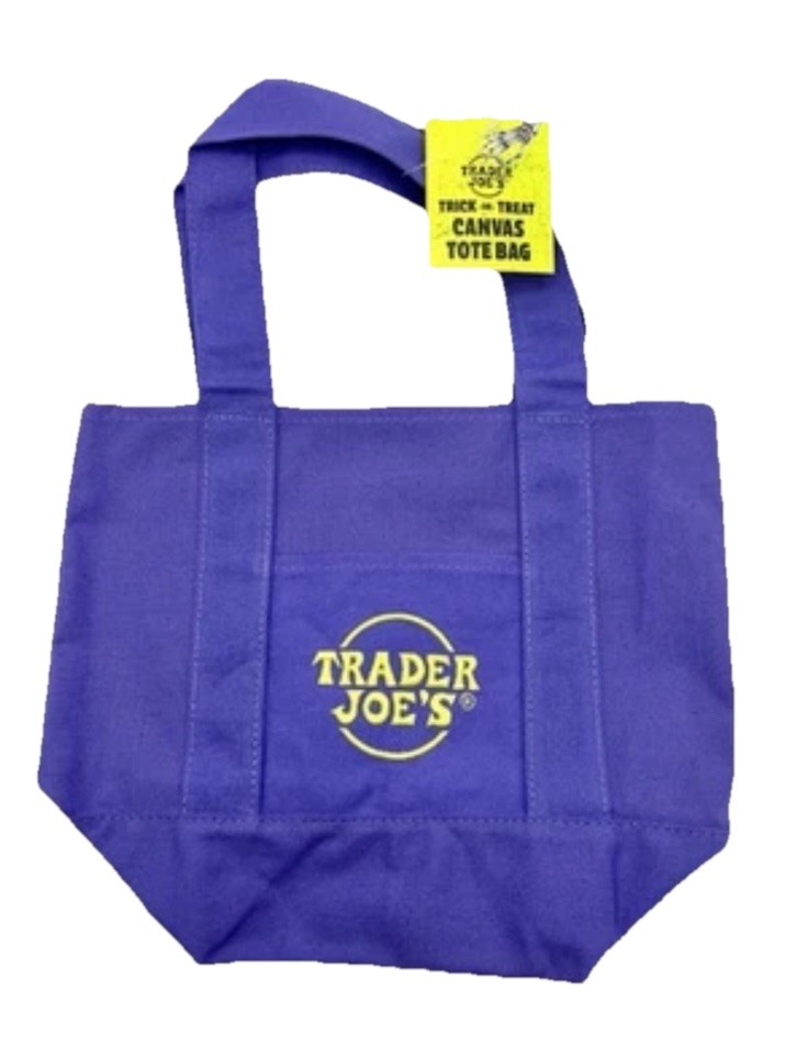 Trader Joe’s Mini Canvas Tote Bag Halloween Hottest It Bag Limited Purple 🎃
