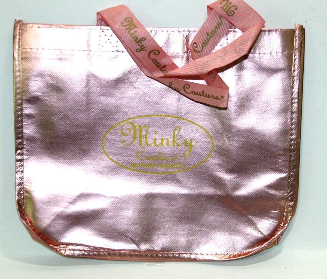 Minky Couture Reusable Tote Shopping Carryall Logo Rose Gold L 19″ S 12″ Lot 2