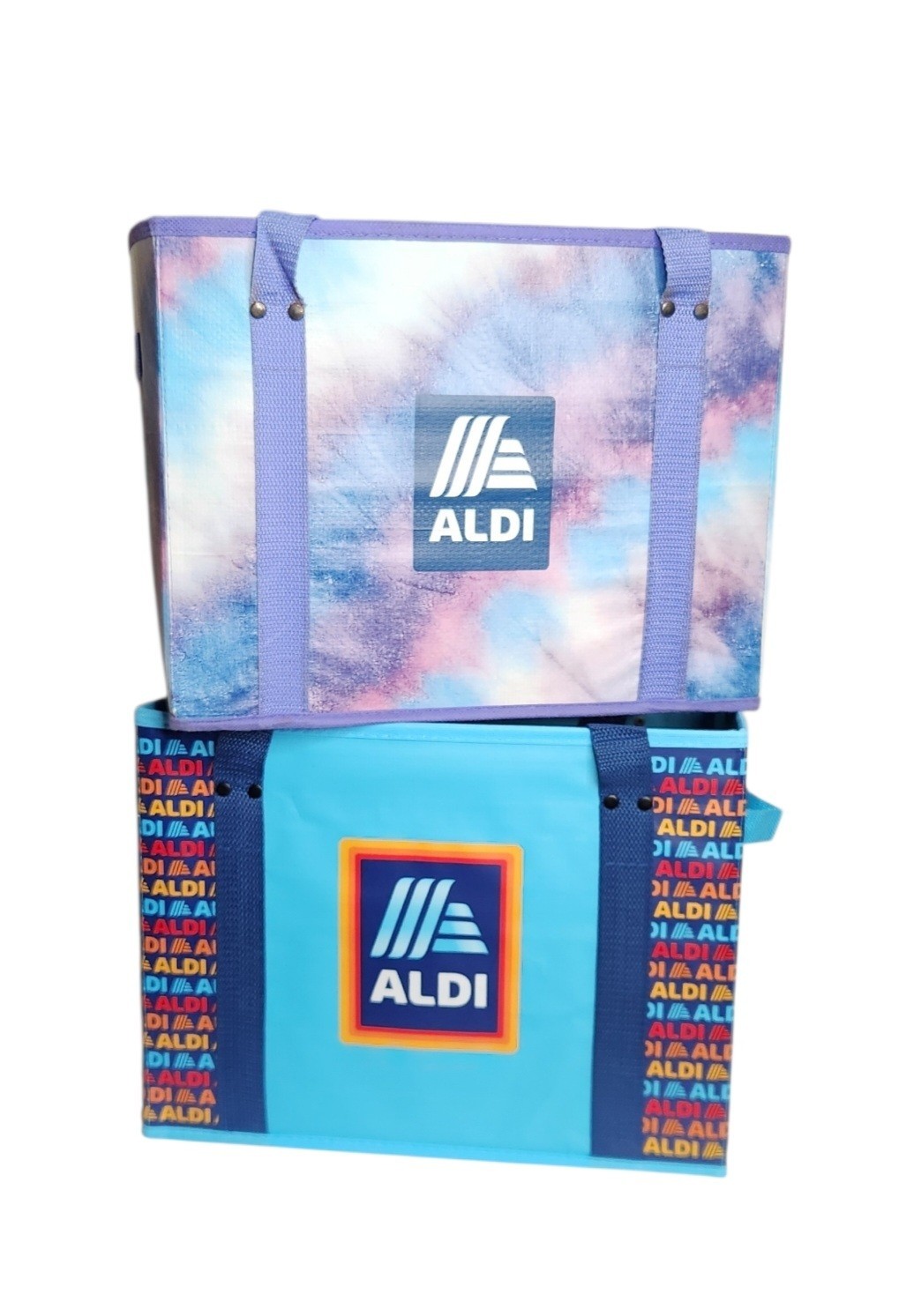 ALDI 2 Collapsible Box Bags 14 x 10 x 11 Tie Dye 2021 / Blue Navy 2025