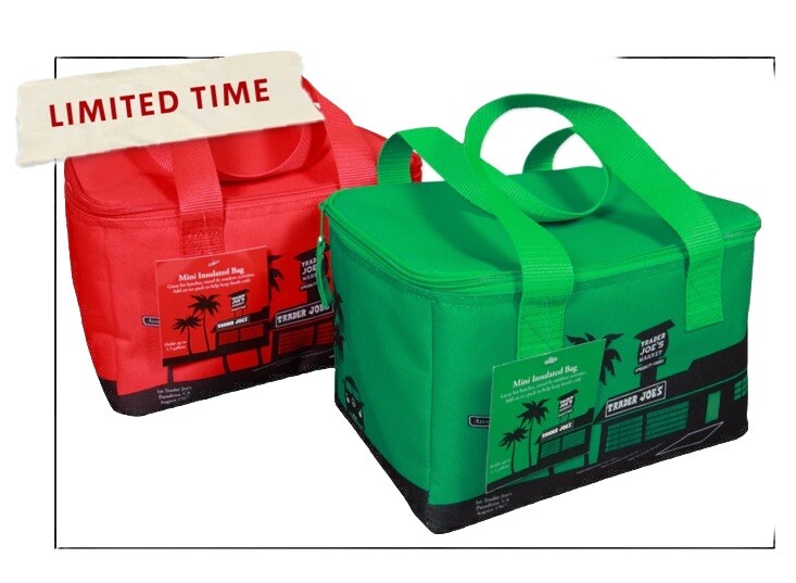 2 Trader Joe’s Mini Insulated Tote Bag Red Green Christmas Ltd 1.5G Next Craze