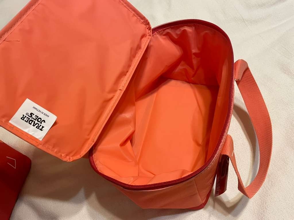 Bundle Set of 2: Trader Joe’s Mini Insulated Cooler Bag: Peach & Pink! NWT!