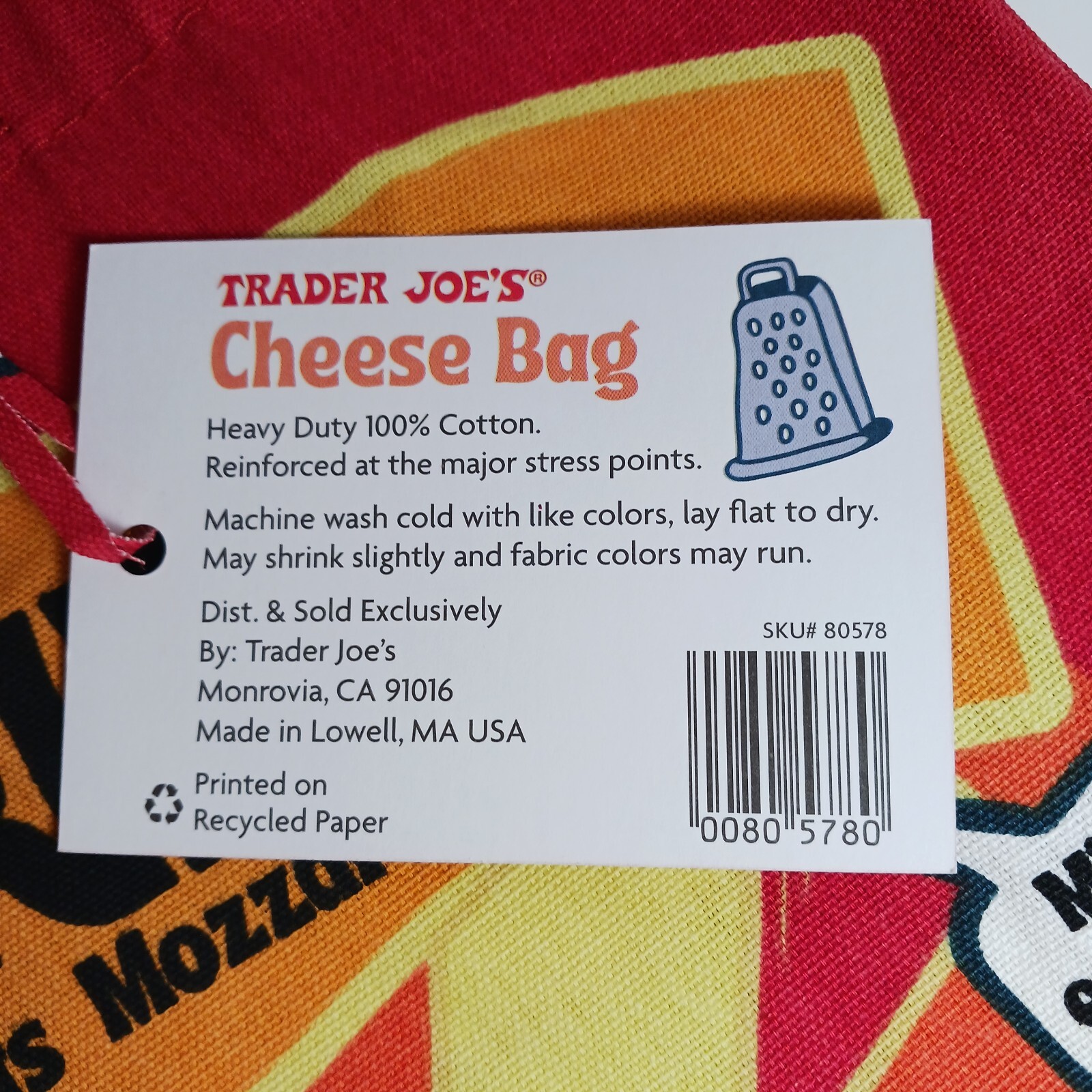 Trader Joe’s New Design NWT Cheese 🧀 Bag! Wash, Fold, Reuse And Shop In Style!