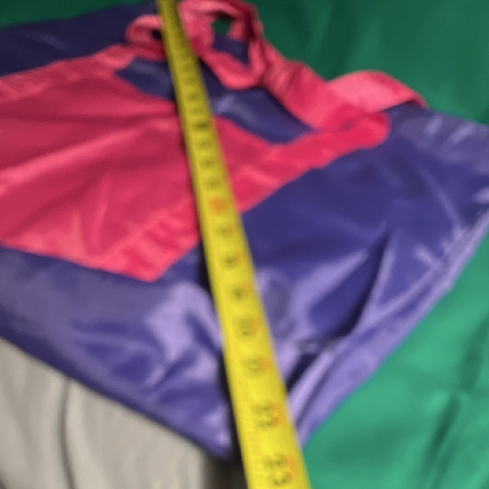 Avon Foldable Reusable Shopping Bag Pocket Purple Pink Colorblock Man Made Large