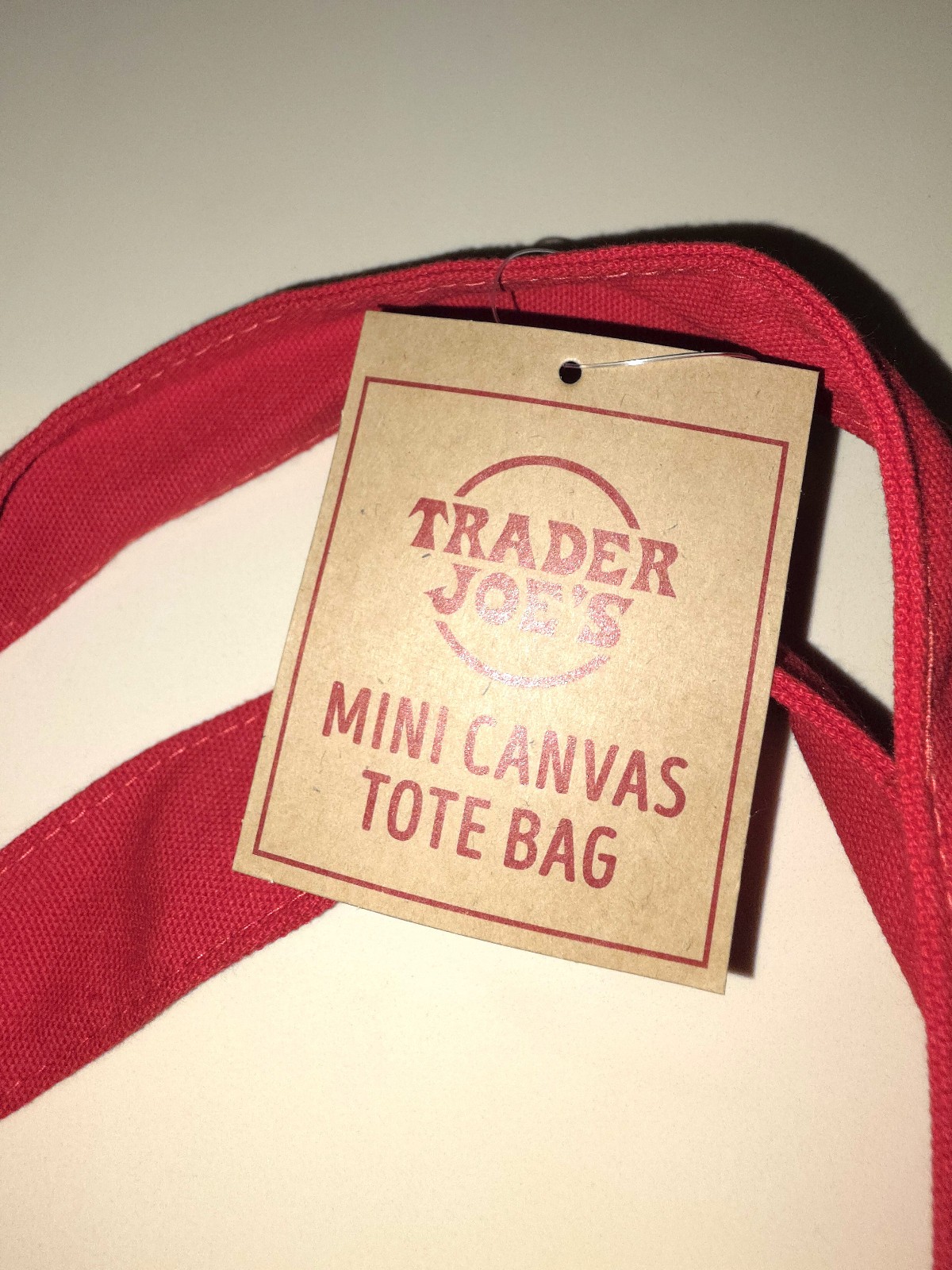 Trader Joe’s Canvas Tote Bag RED Collectible Handbag! Authentic! WORLDWIDE SHIP