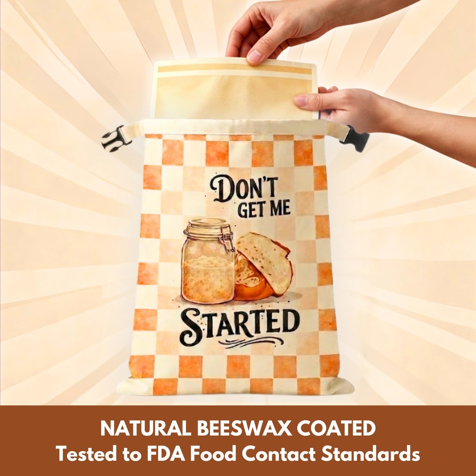 XL Beeswax Bread Bags for Homemade Sourdough Bread, 2 17×13 Inch, Multi-color
