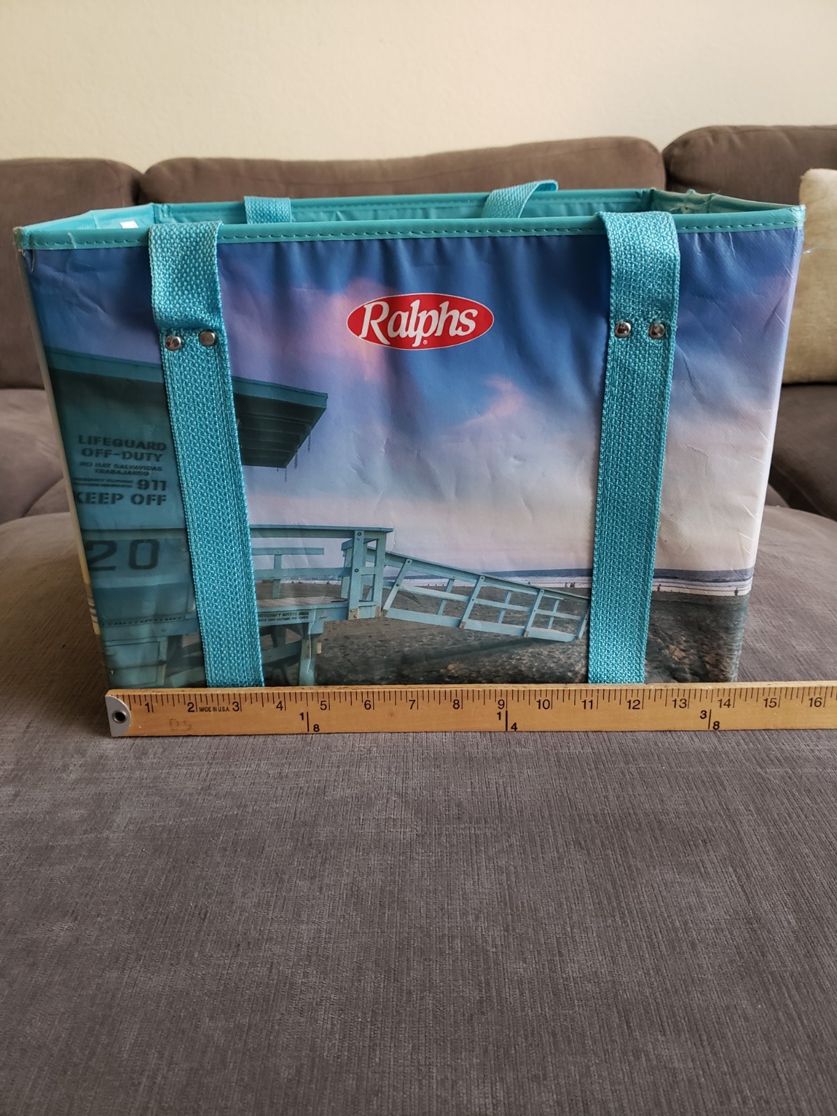 RARE! Set Of 2 Ralphs Grocery Supermarket Reuseable Shopping Totes – Beach…