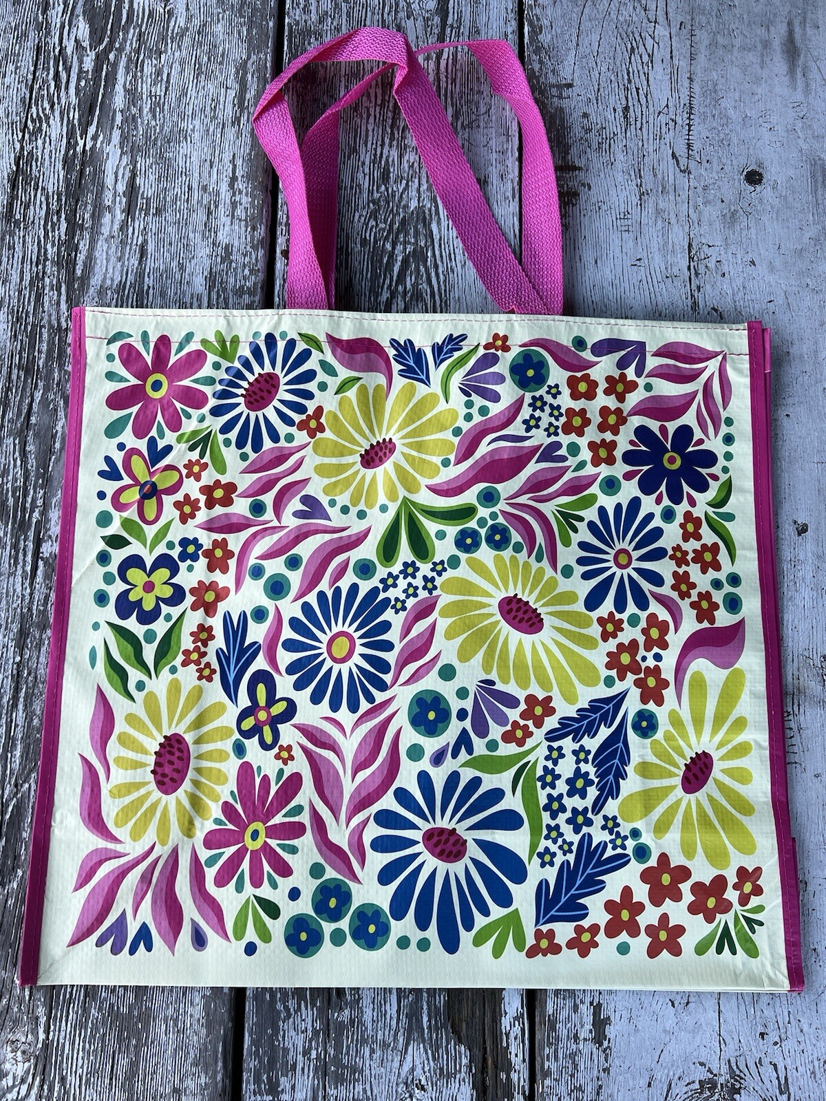LARGE HomeGoods Shopping Tote Bag SPRING FLOWERS REUSABLE Eco Friendly