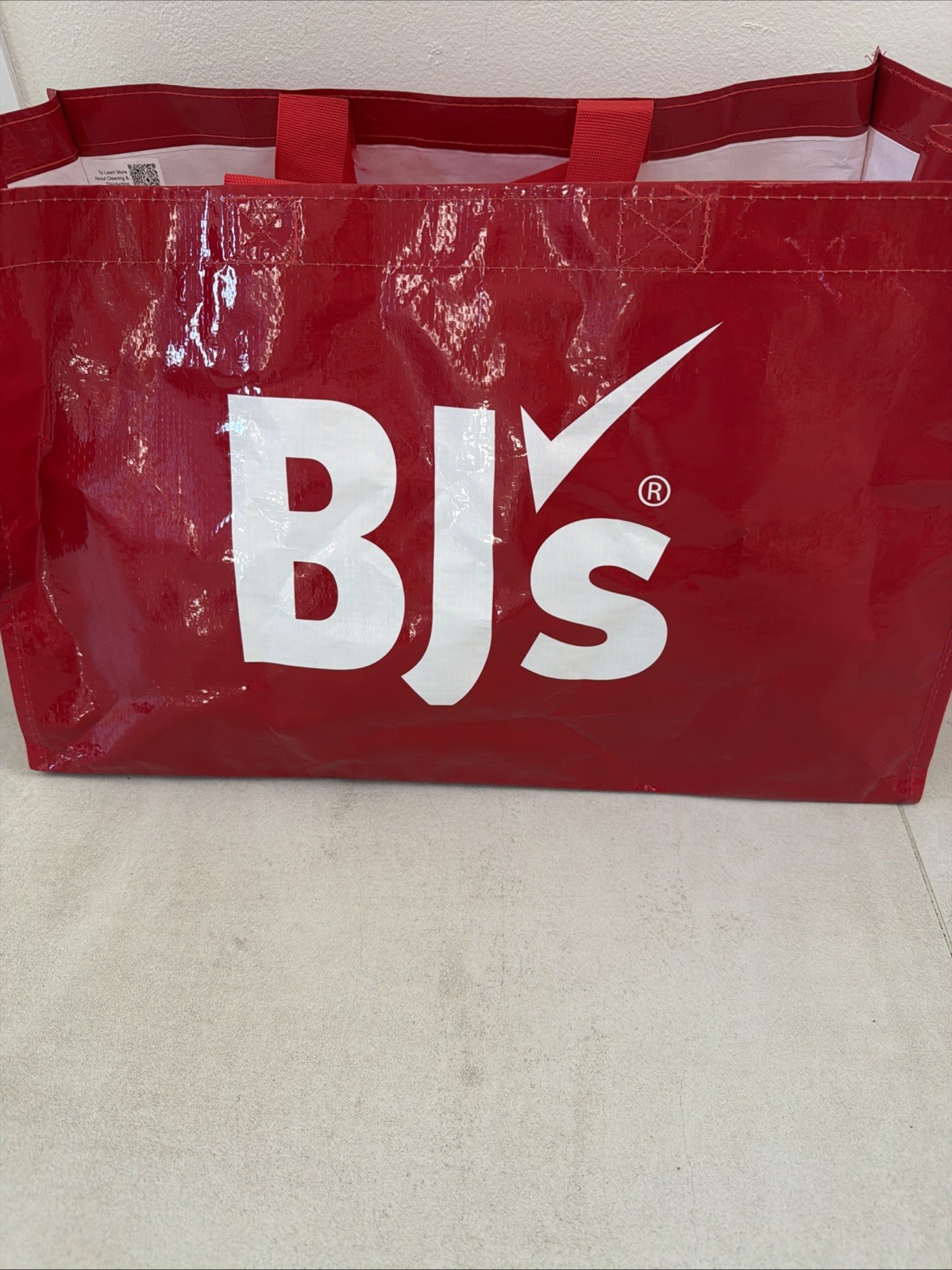 BJ’s Red Foldable Reusable Shopping Tote 2 Bags