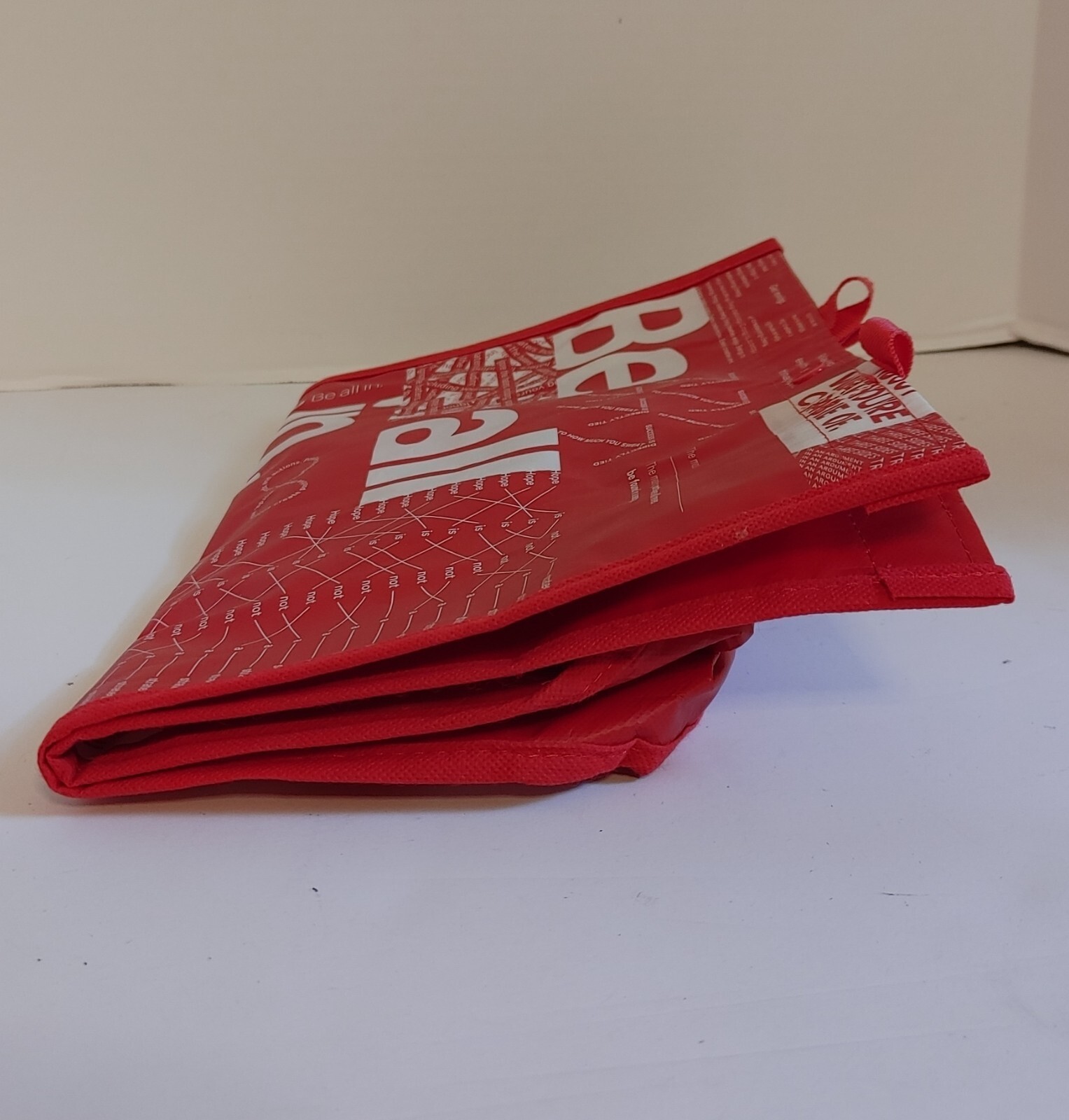 Red White Lululemon Reusable Shopping Tote Bag Be All In Yoga
