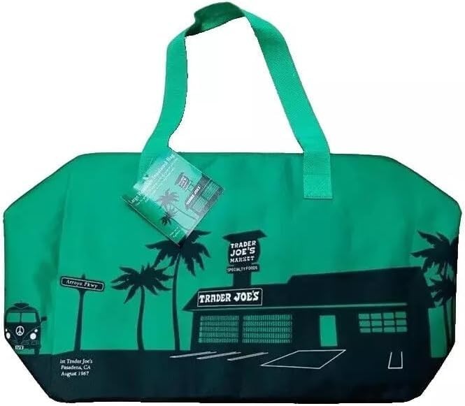 NWT TRADER JOES LARGE 8 GALLON REUSABLE INSULATED COOLER BAG EMERALD GREEN