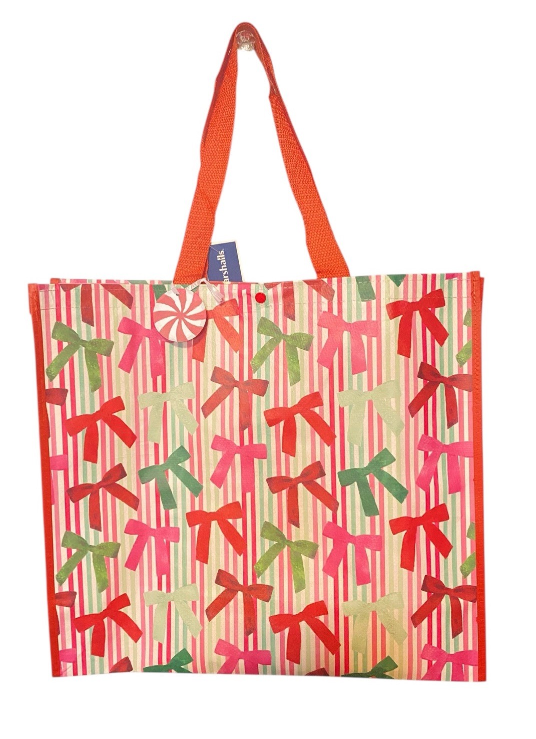 Marshalls Christmas Bows Large Reusable Shopping Tote Bag Eco-Friendly