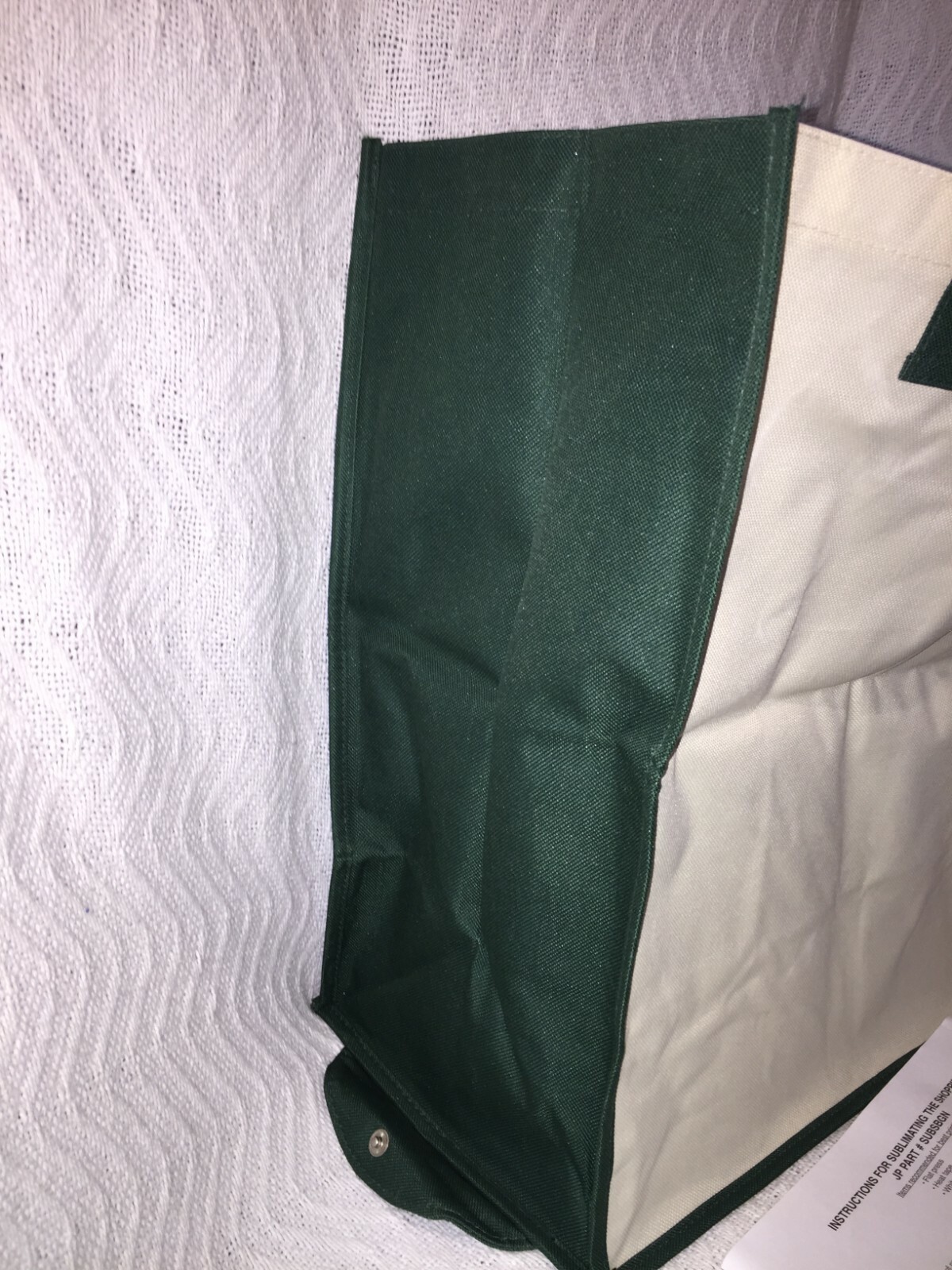 NEW Johnson Plastics Green and Natural Reusable Two Handle Shopping Bag