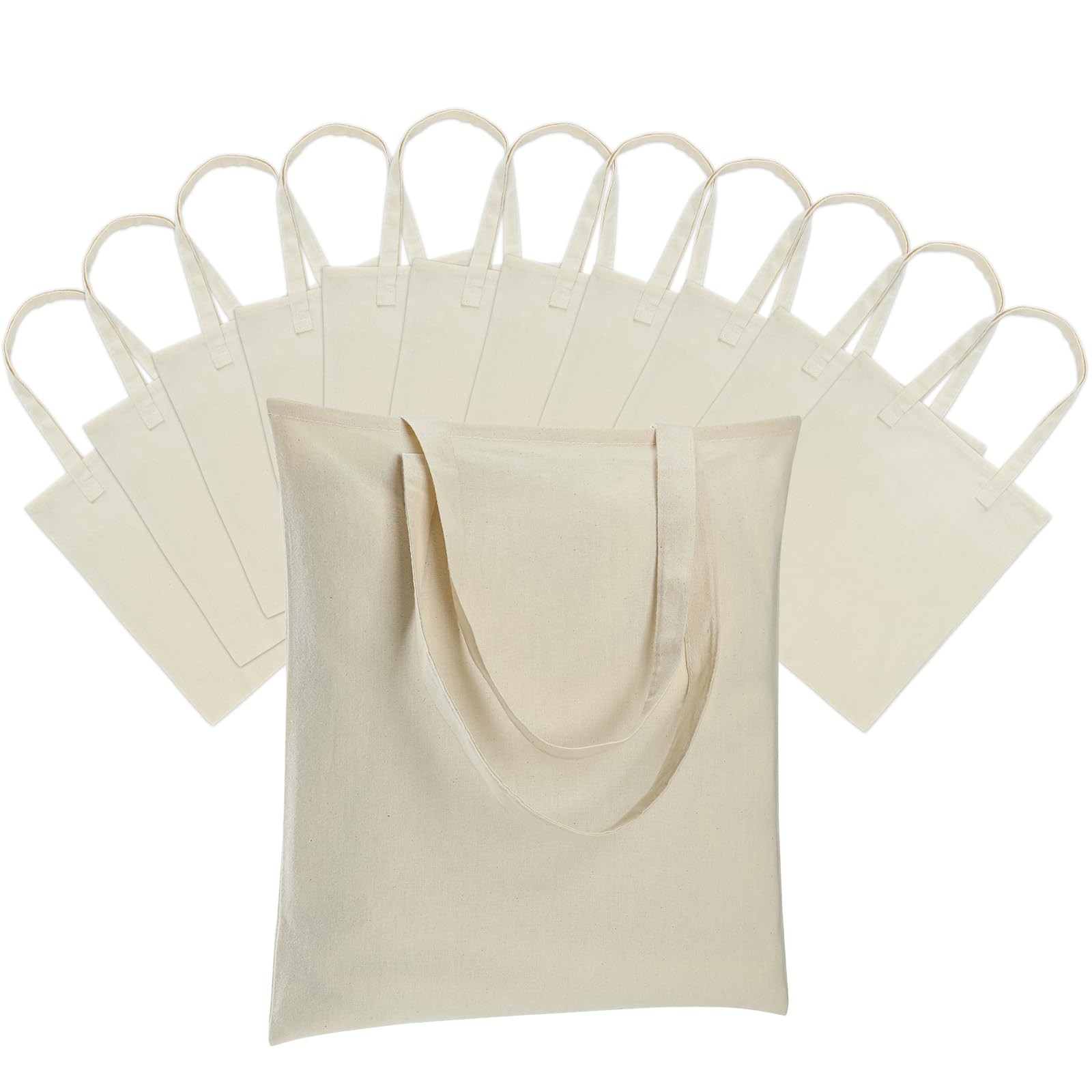 Canvas Tote Bag Lightweight Tote Shopping Reusable Grocery Bags for DIY Gift