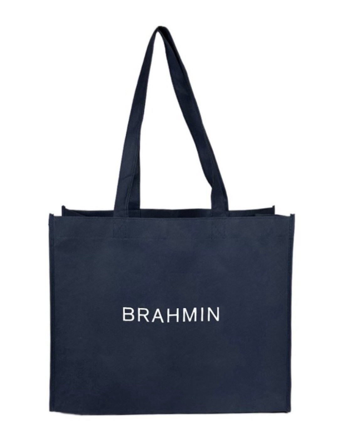 Brahmin Foldable Reusable Shopping Tote Bag Navy Blue NWOT X-Large