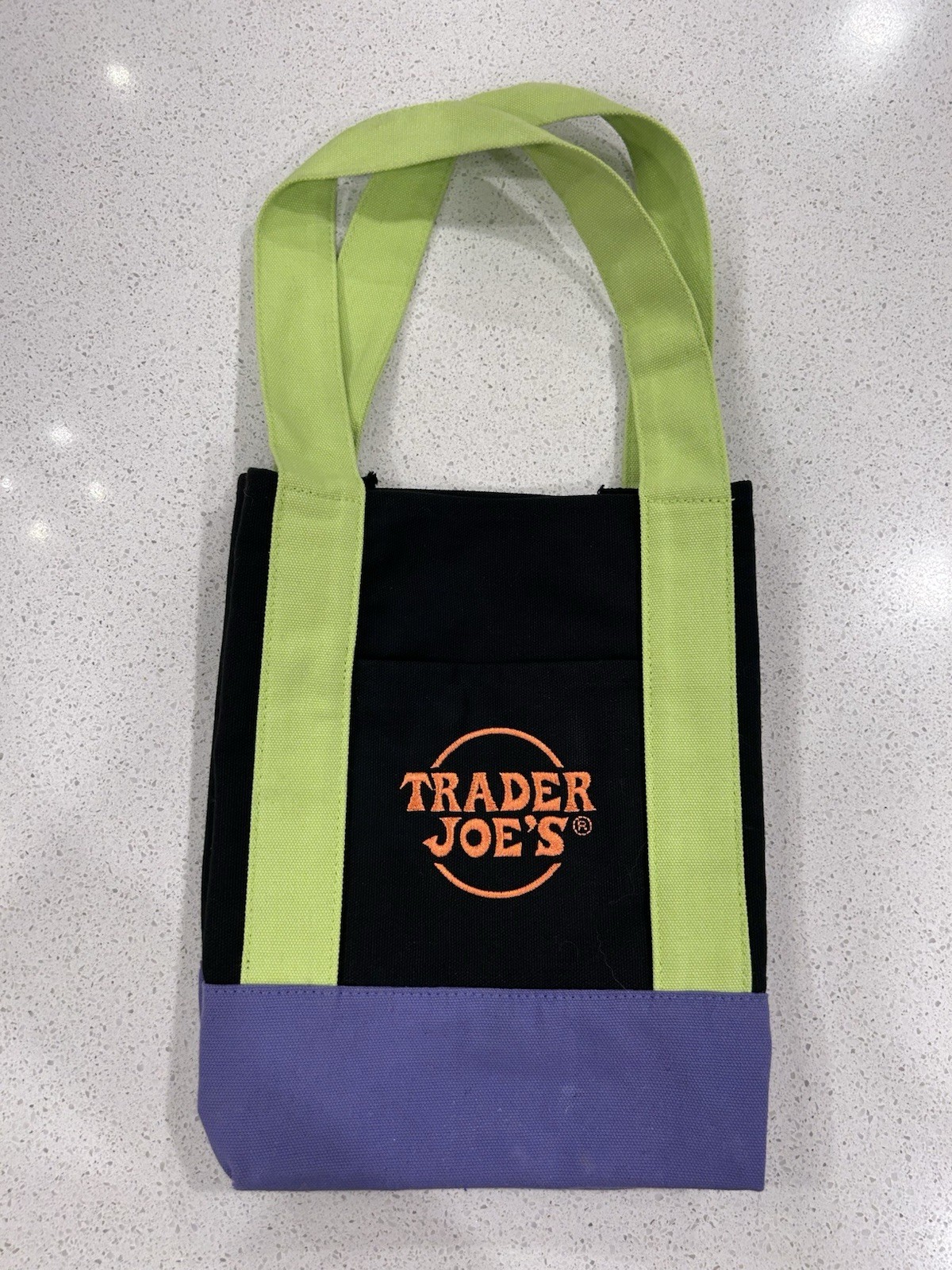 Trader Joe’s Mini Tote Bag Halloween Purple Green Orange Black 12×11