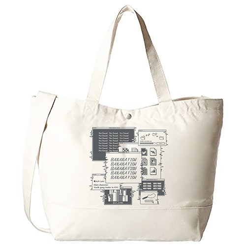 Banana Fish Beige Canvas Reusable Tote Bag 18x12x6