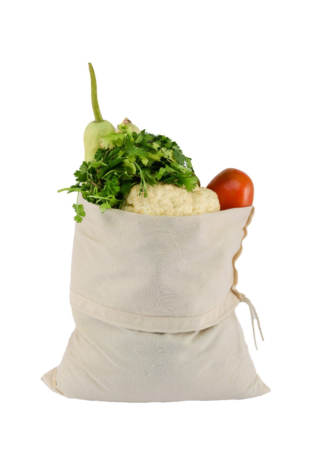 100% Cotton Reusable Produce Bags–Single Drawstring Multipurpose Storage Pouches
