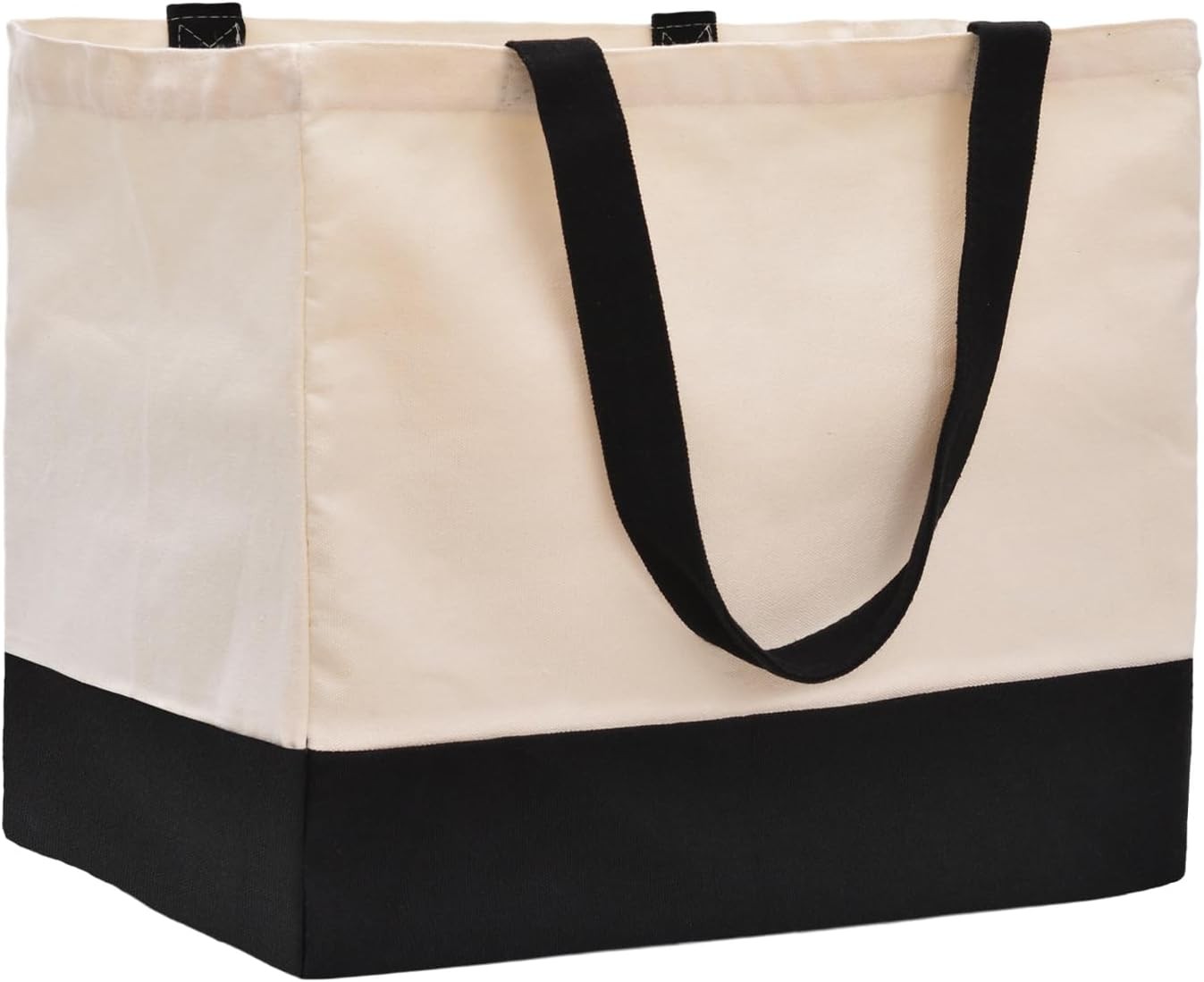 Heavy Duty Canvas Reusable Grocery Bags – 8.3 Gal Foldable Large Tote with