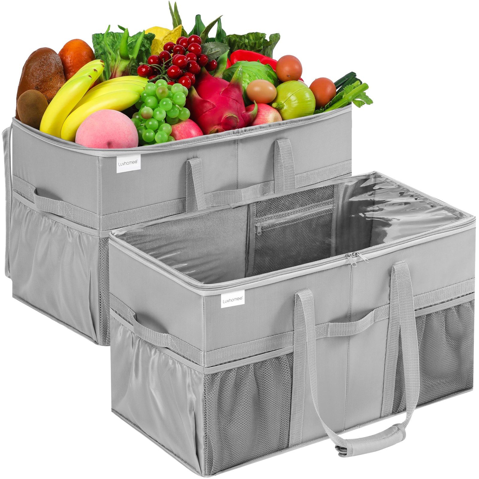 Extra Large Utility Tote Bag, 2 Pack Reusable Grocery Bags Heavy Duty, Sturdy…