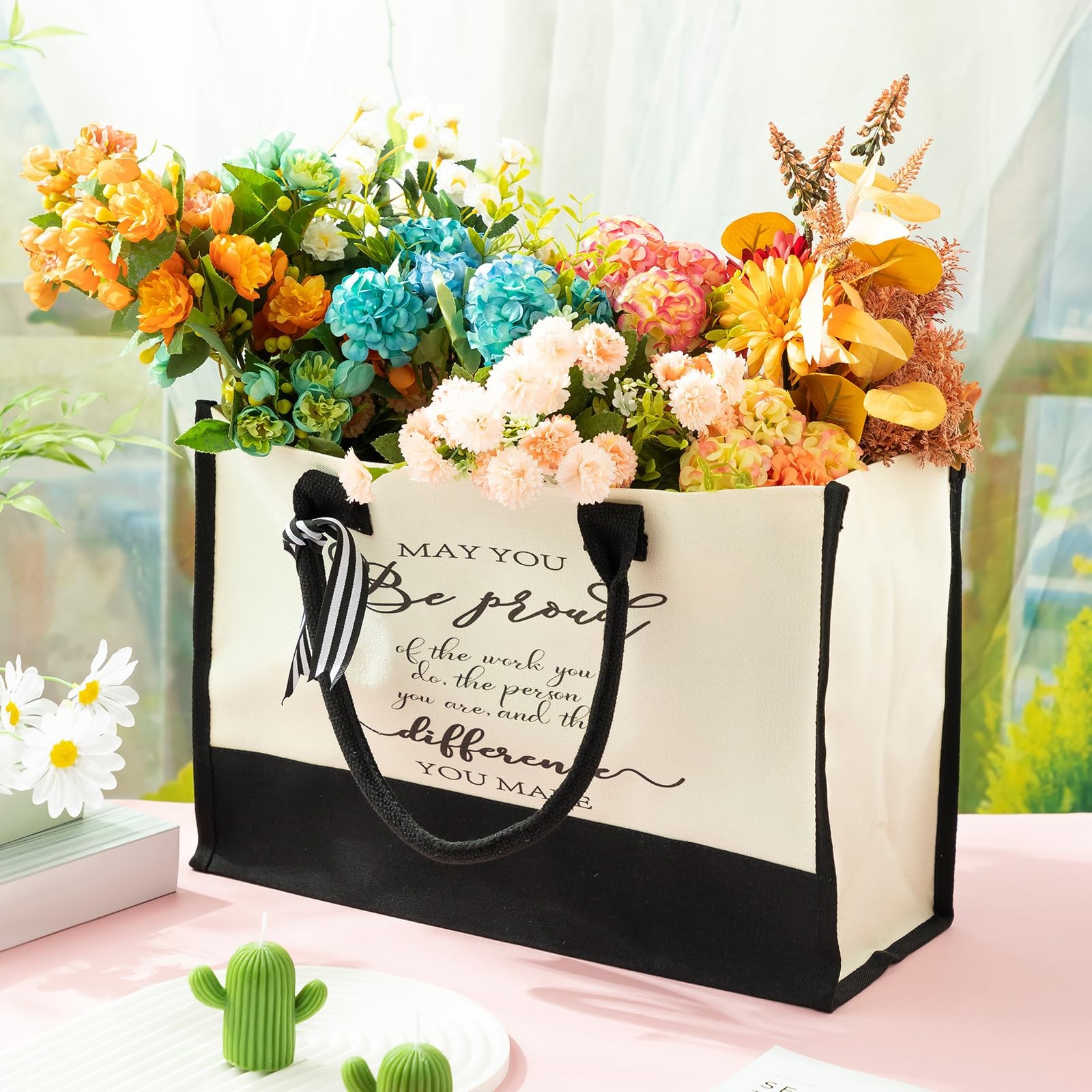10 Pcs Employee Teacher Appreciation Gifts Bulk Canvas Tote Bags with Handles…