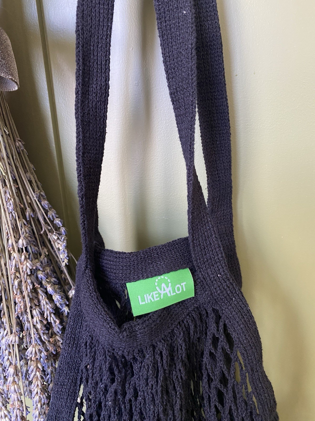 2 Pack Reusable Cotton Mesh Farmers Market Bag, Grocery Tote Net Shopping Bag…