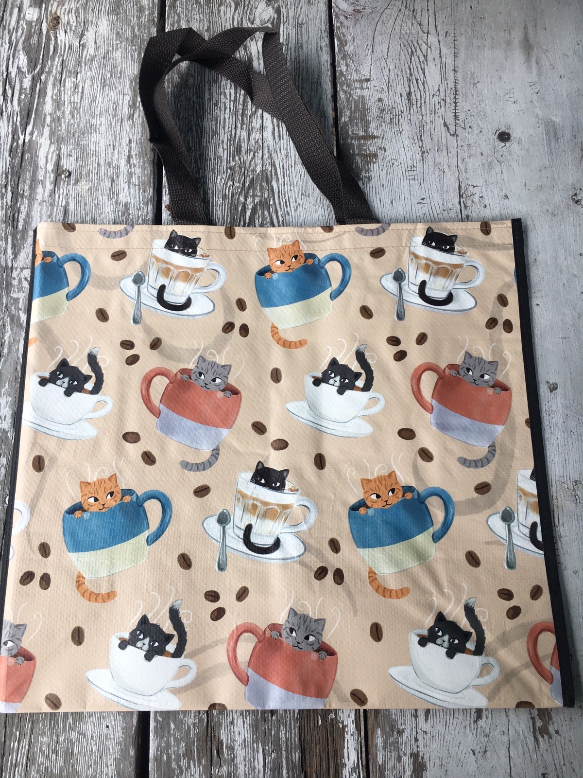 TJX Reusable Shopping Bag Tote CATS Cats & COFFEE-CUPS☕️