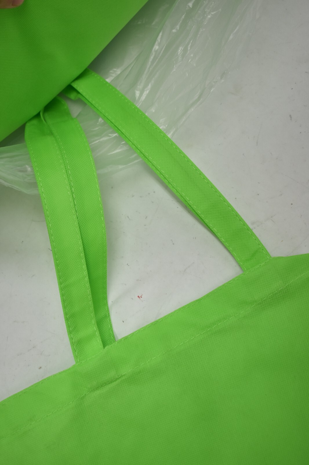 Lot of 24 Lime Green Carry Tote Bags Blank 15″ x 16″ w 2 Handles Grocery