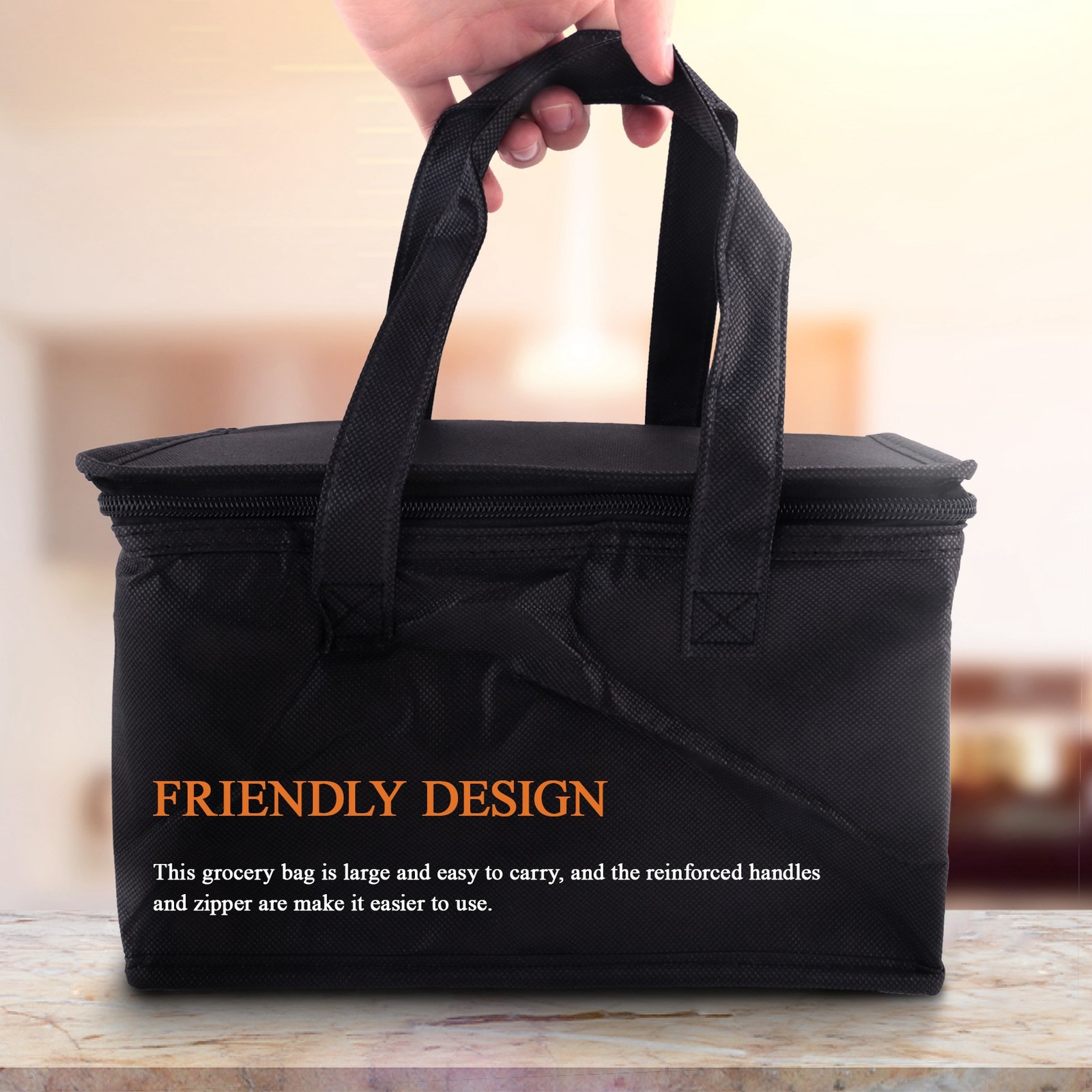 2 Pack Insulated Grocery Bag: Heavy Duty Foldable Shopping Storage Zipper1973