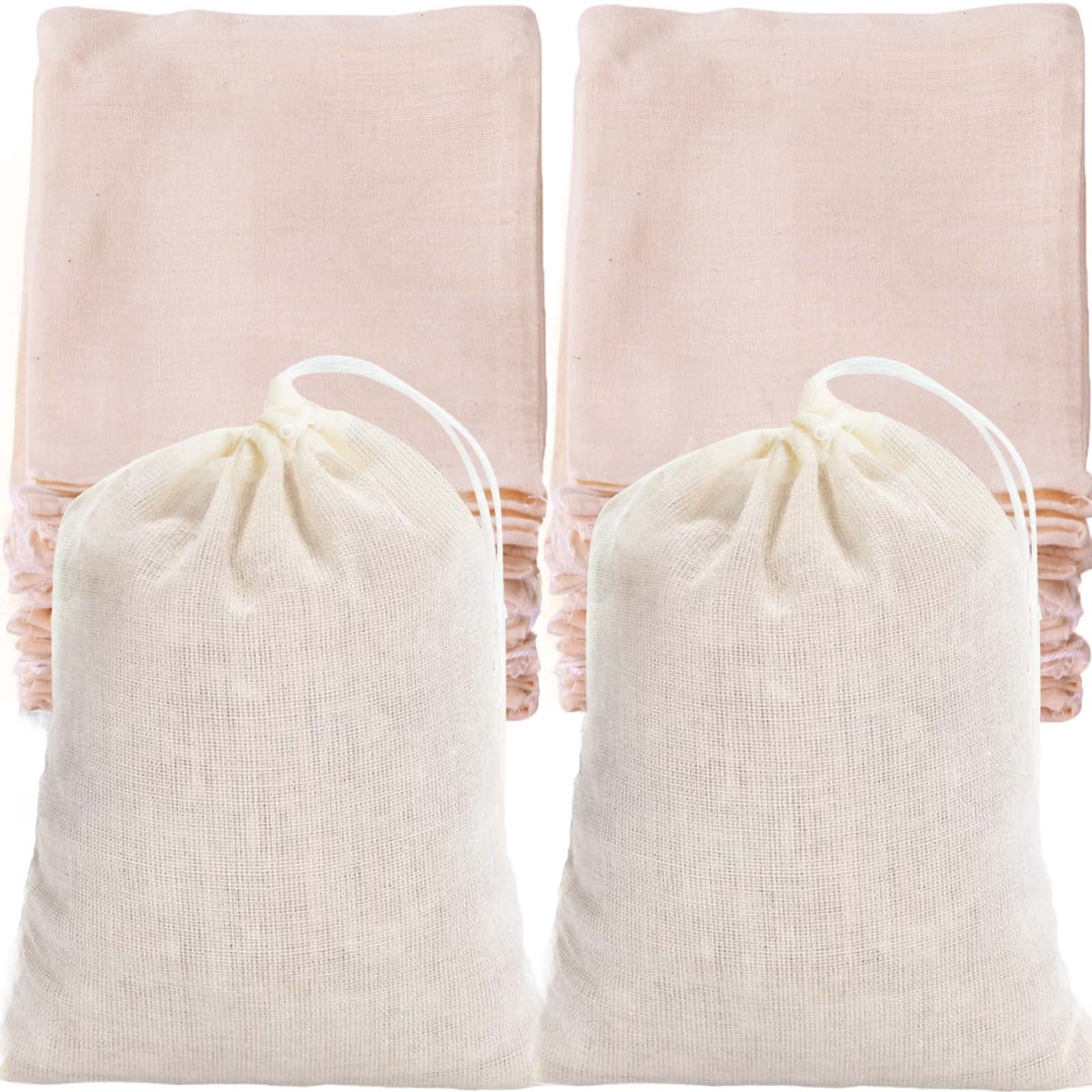 Homum 60 Pcs 3 * 4 inch Muslin Bag with 3×4 Inch Bags, White