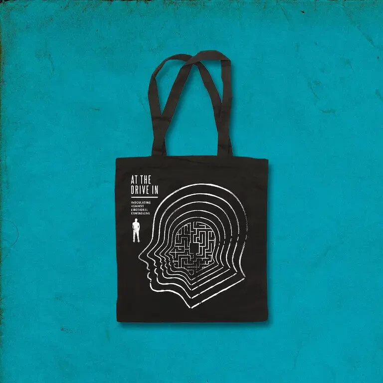 At The Drive-In Band Head Maze Reusable Grocery Bag – 14.5×13 inches – Brand New