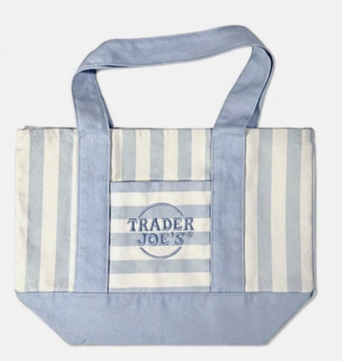 Trader Joe NWT Limited Edition Embroidered MINI CANVAS TOTE BAG 2024 💚
