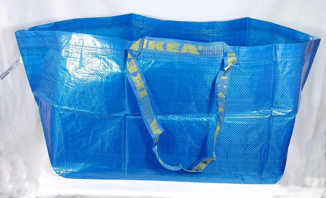 10x IKEA LARGE BLUE BAG Shopping Grocery Laundry Storage Tote Bags Strong FRAKTA