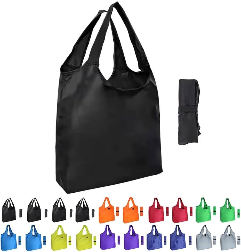 20 X-Large Washable Reusable Grocery Bags in Vibrant Colors – 50 lbs Capacity