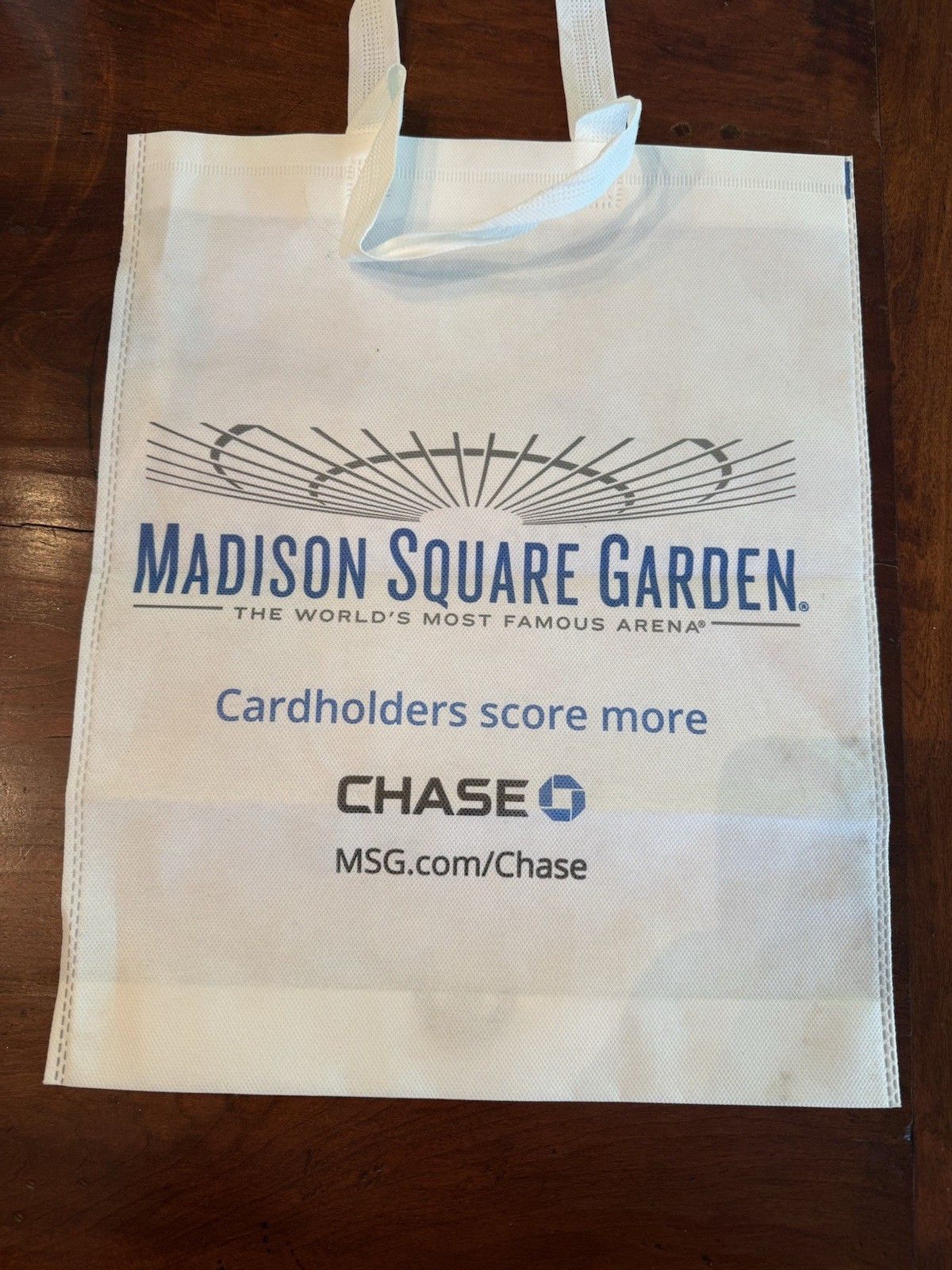 Madison Square Garden New York City Reusable White Tote Bag Knicks Rangers NYC